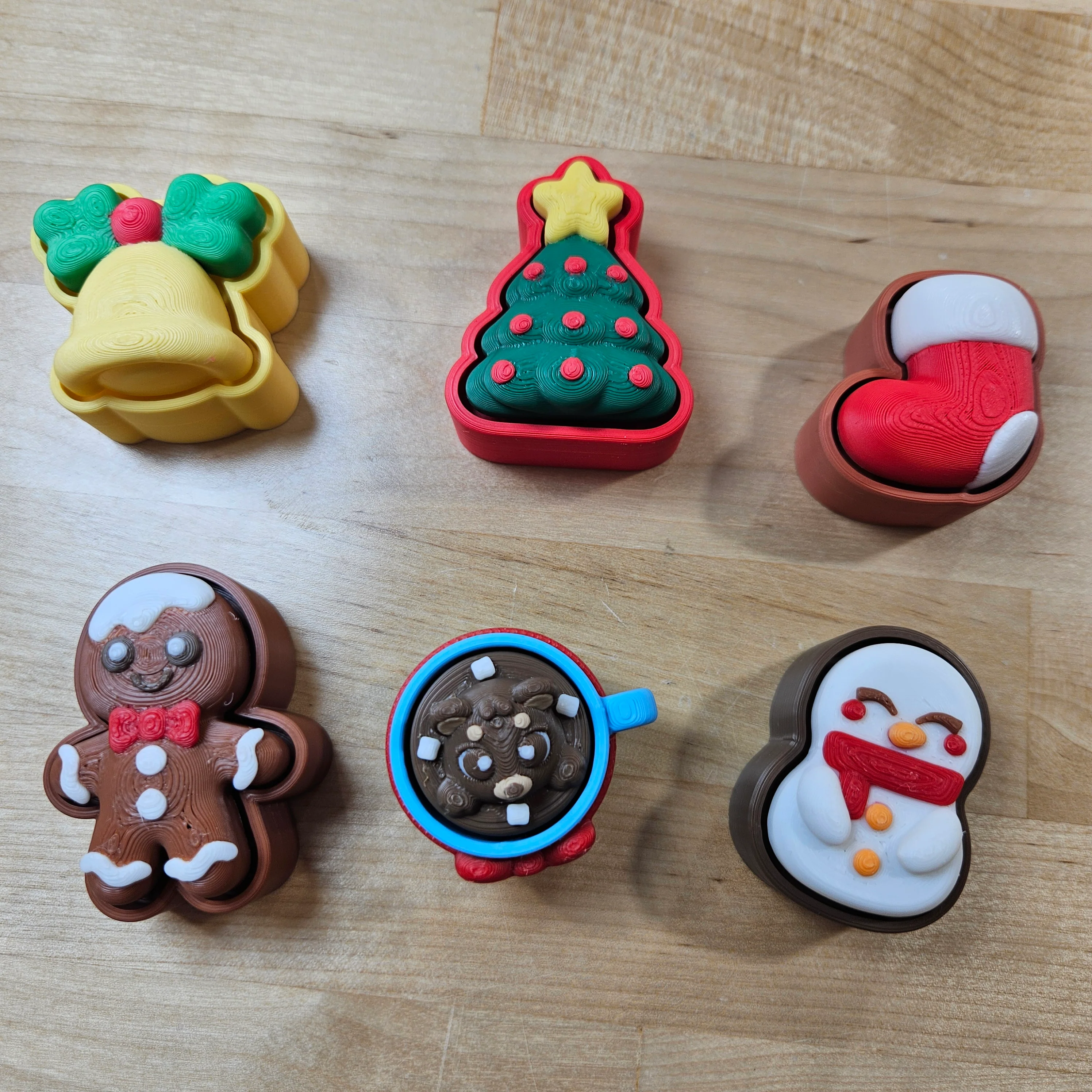 6 PACK- 3D PRINTED HOLIDAY CLICKER FIDGETS - Image 2