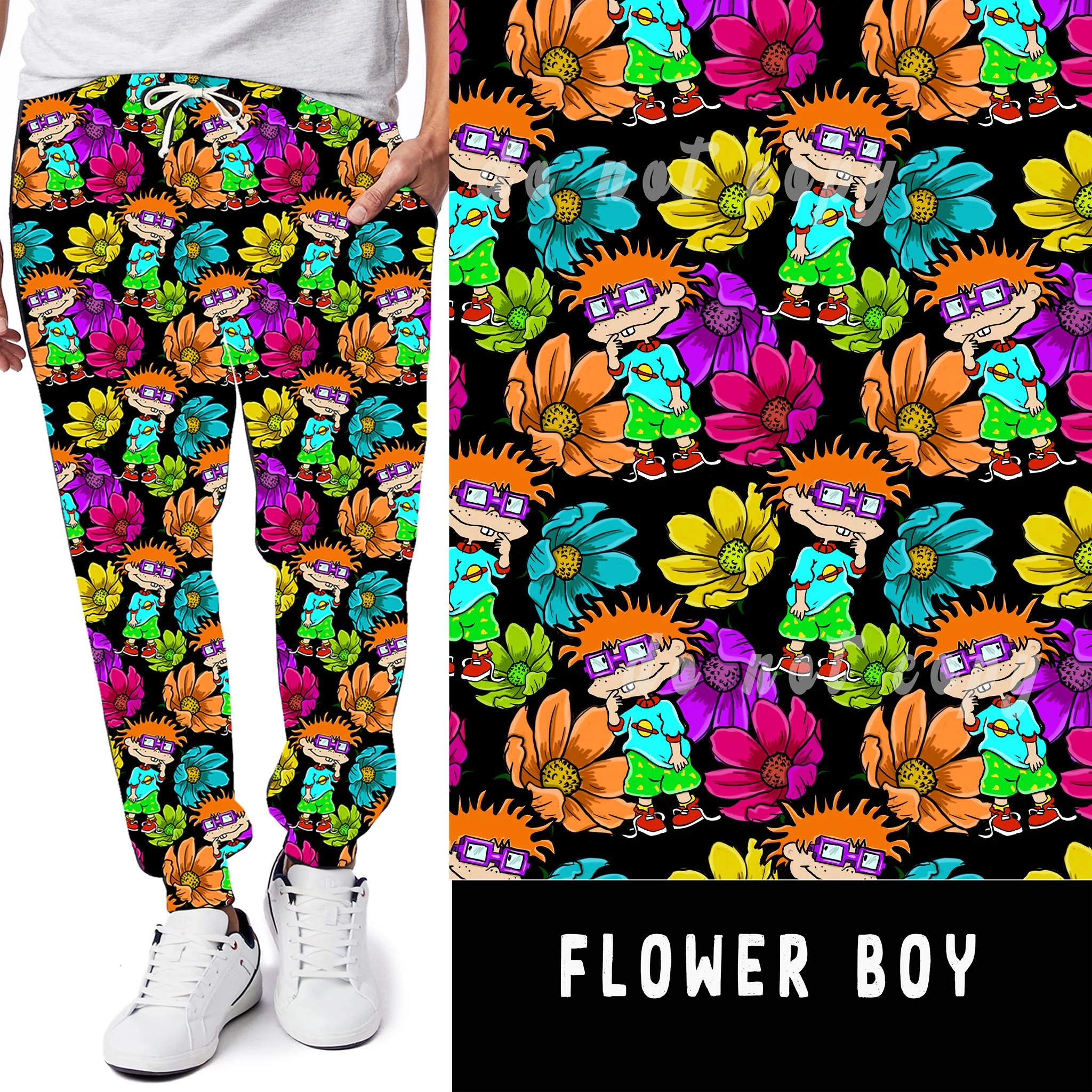 90'S TOON RUN-FLOWER BOY LEGGINGS/JOGGERS - Image 2