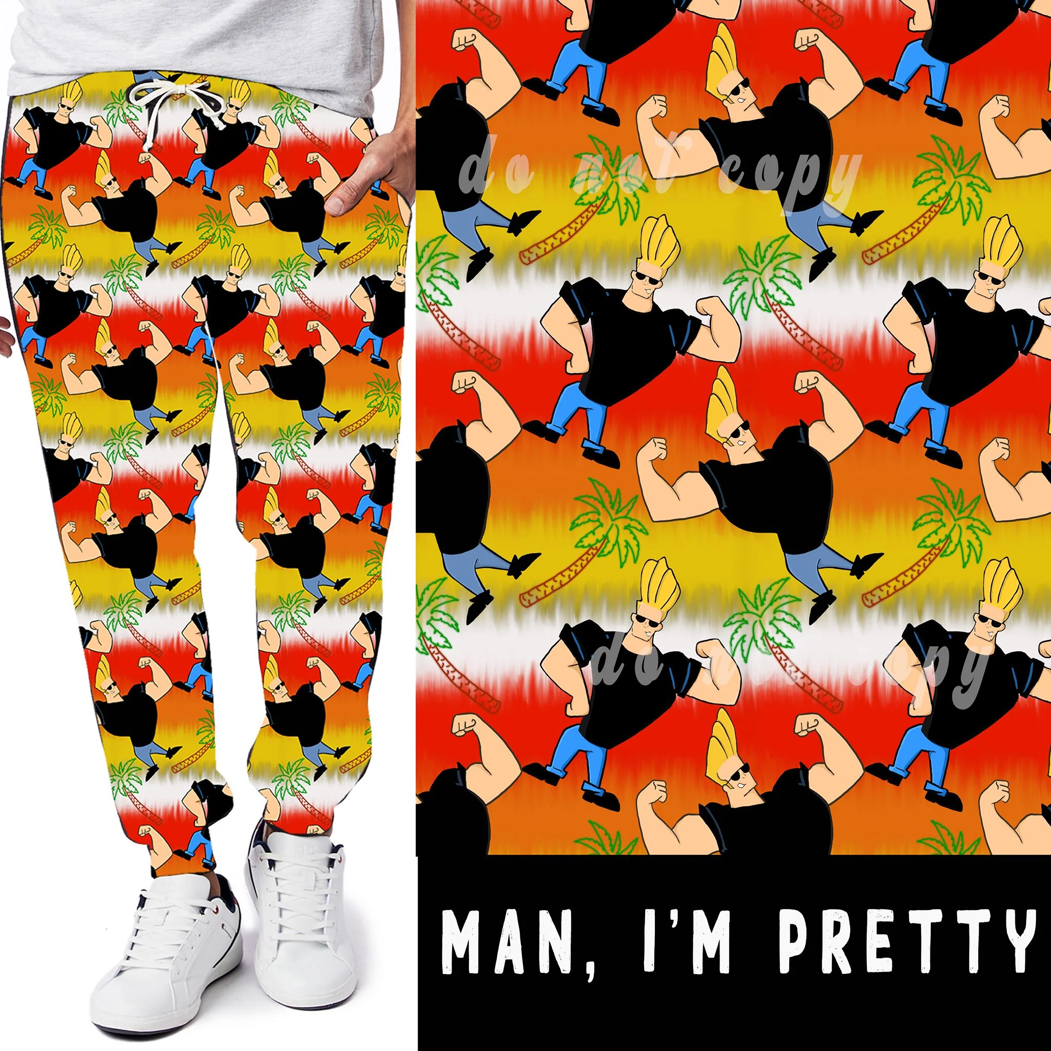 90'S TOON RUN- MAN I'M PRETTY LEGGINGS/JOGGERS - Image 2