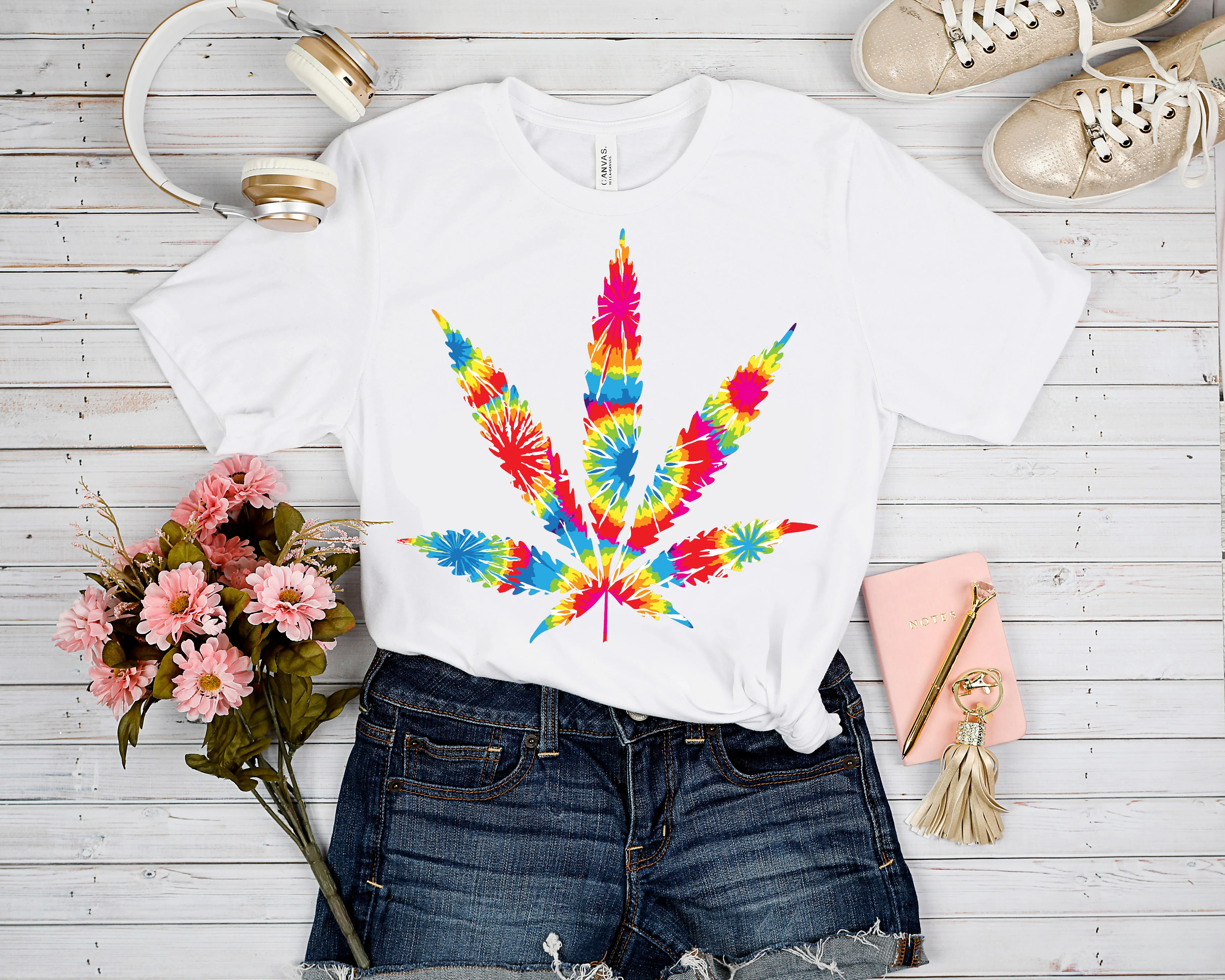 BATCH 60-TIE DYE LEAVES TEE