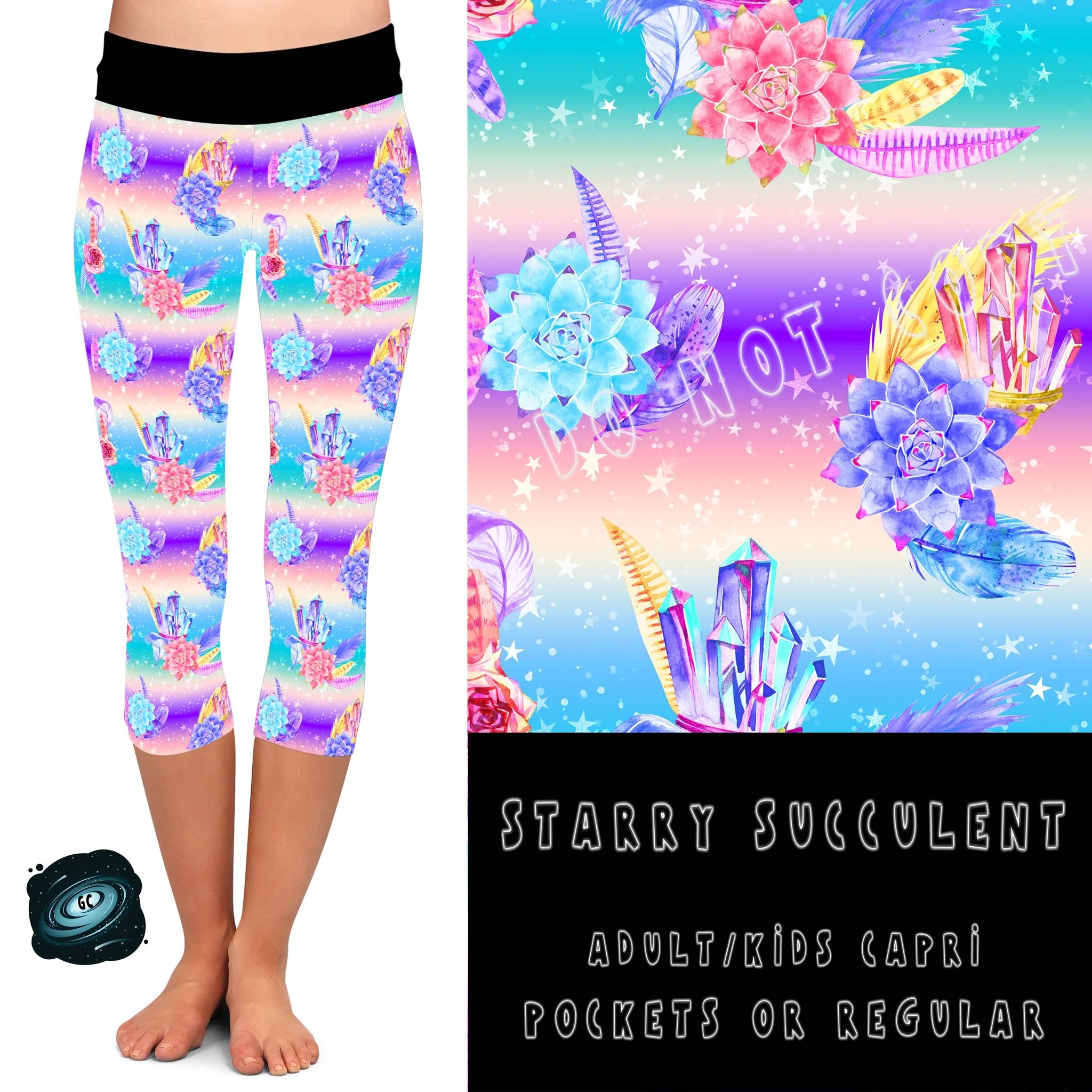 BATCH 65- STARRY SUCCULENT LEGGINGS/CAPRI/JOGGERS - Image 2