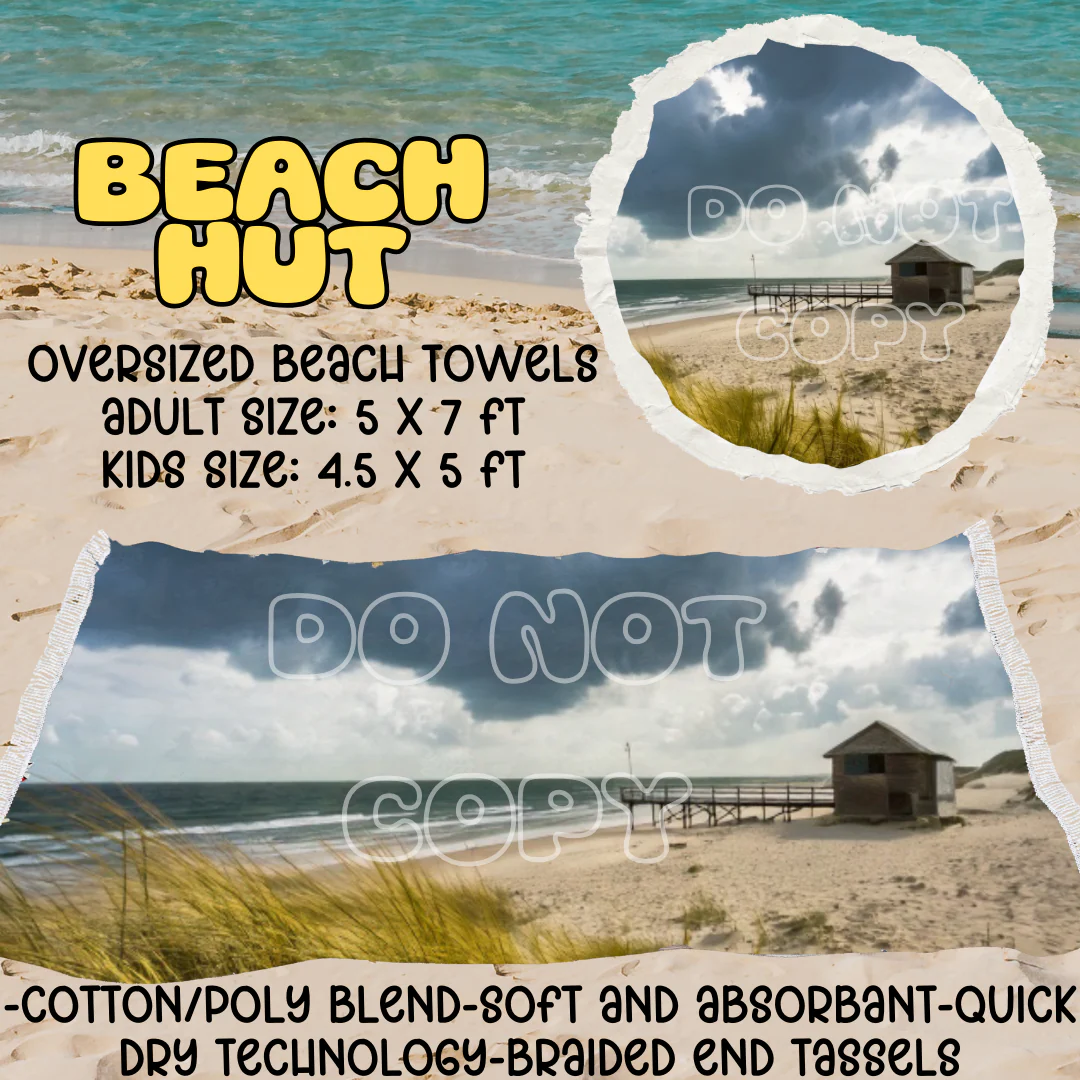 Beach Hut-OVERSIZED BEACH TOWEL 6-PREORDER CLOSING 3/20