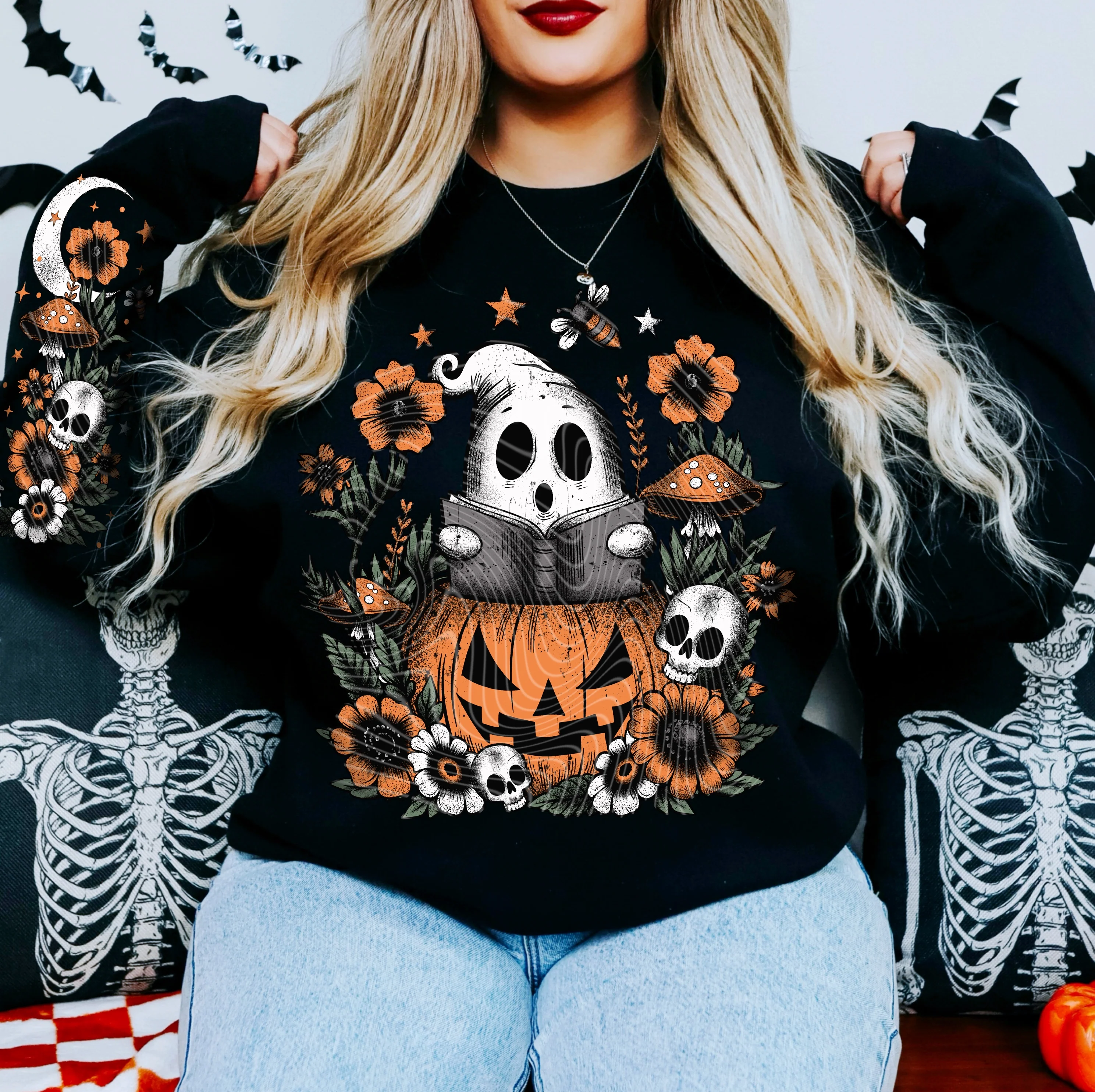 BECOME STORIES- CREWNECK SWEATSHIRT W/ SLEEVE PRINT