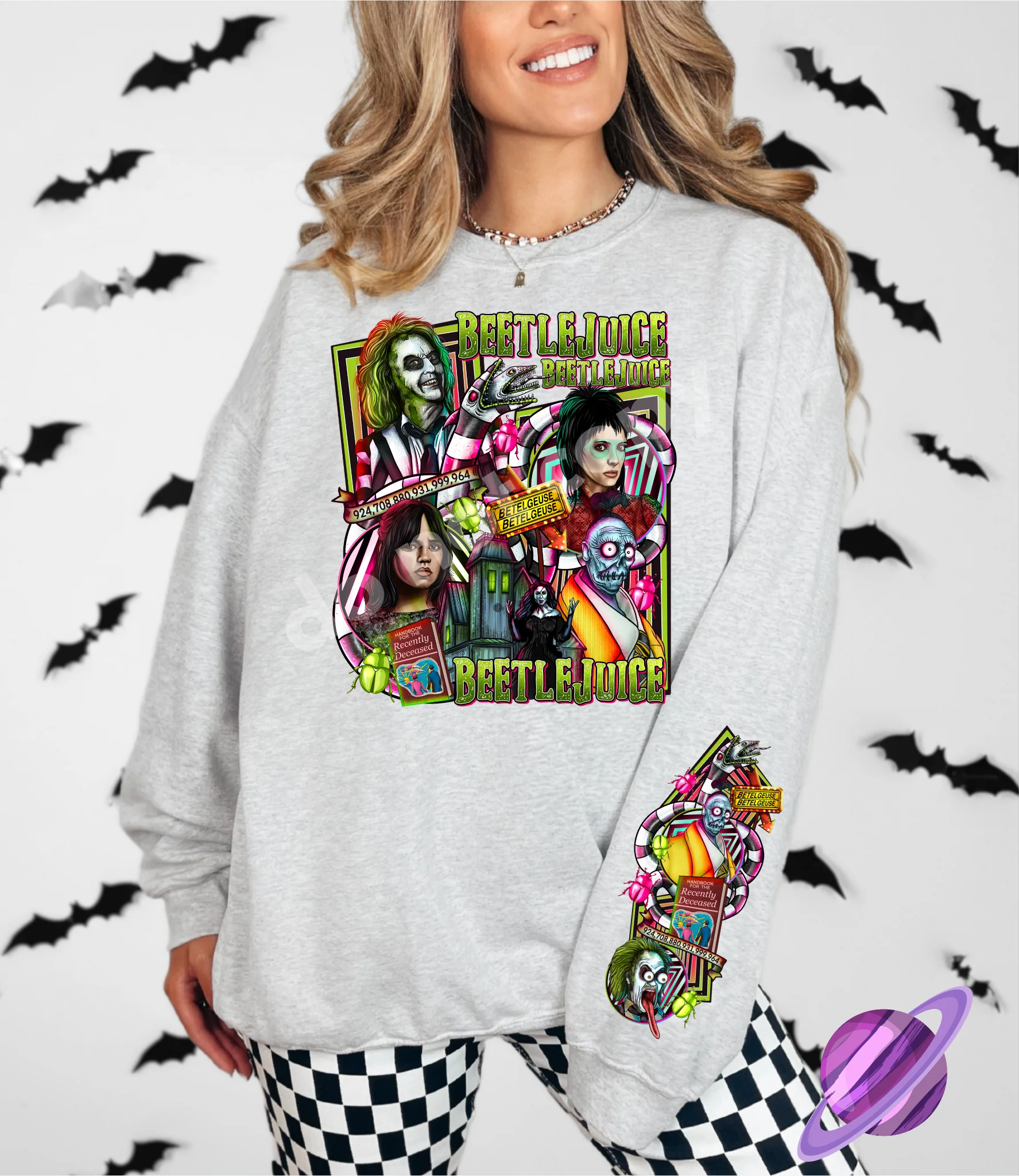 BJUICE - CREWNECK SWEATSHIRT W/ SLEEVE PRINT
