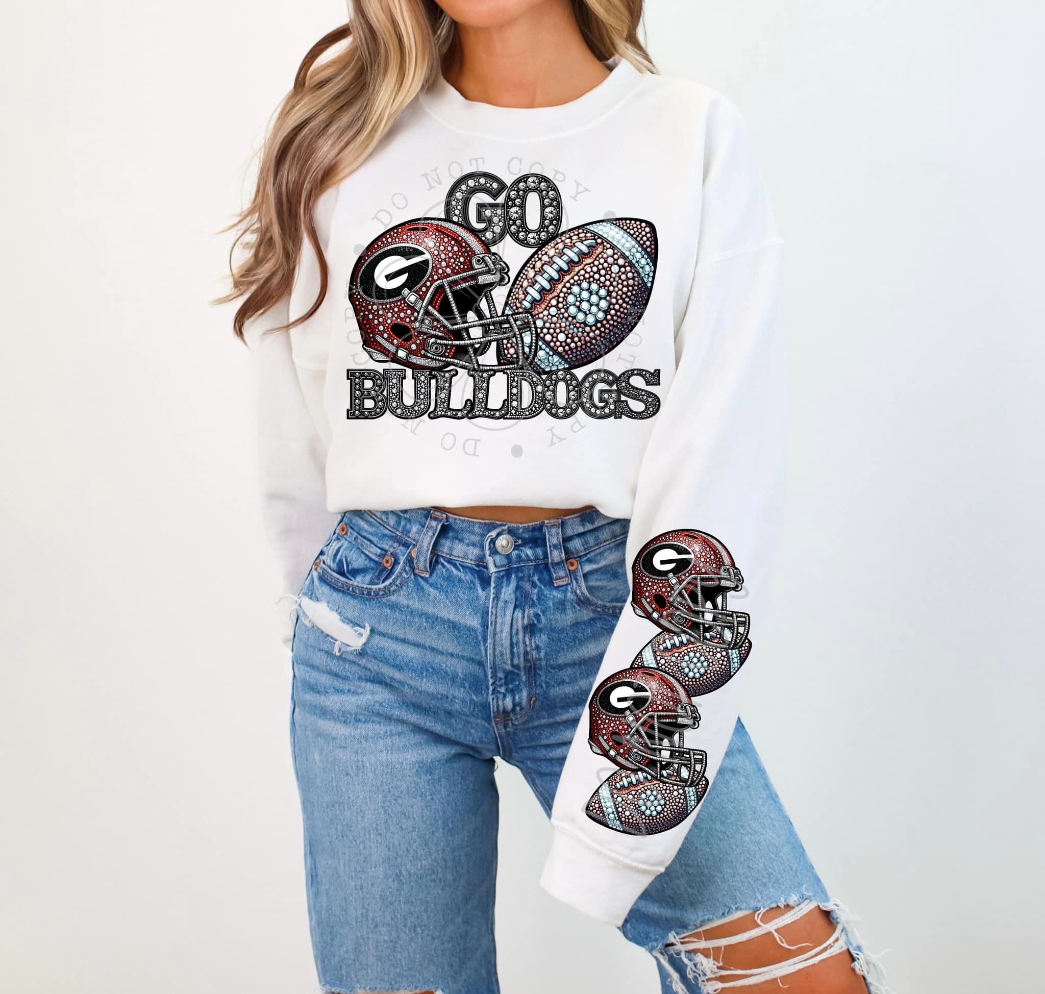 BLING BDOG 2 CREWNECK SWEATSHIRT W/ SLEEVE PRINT