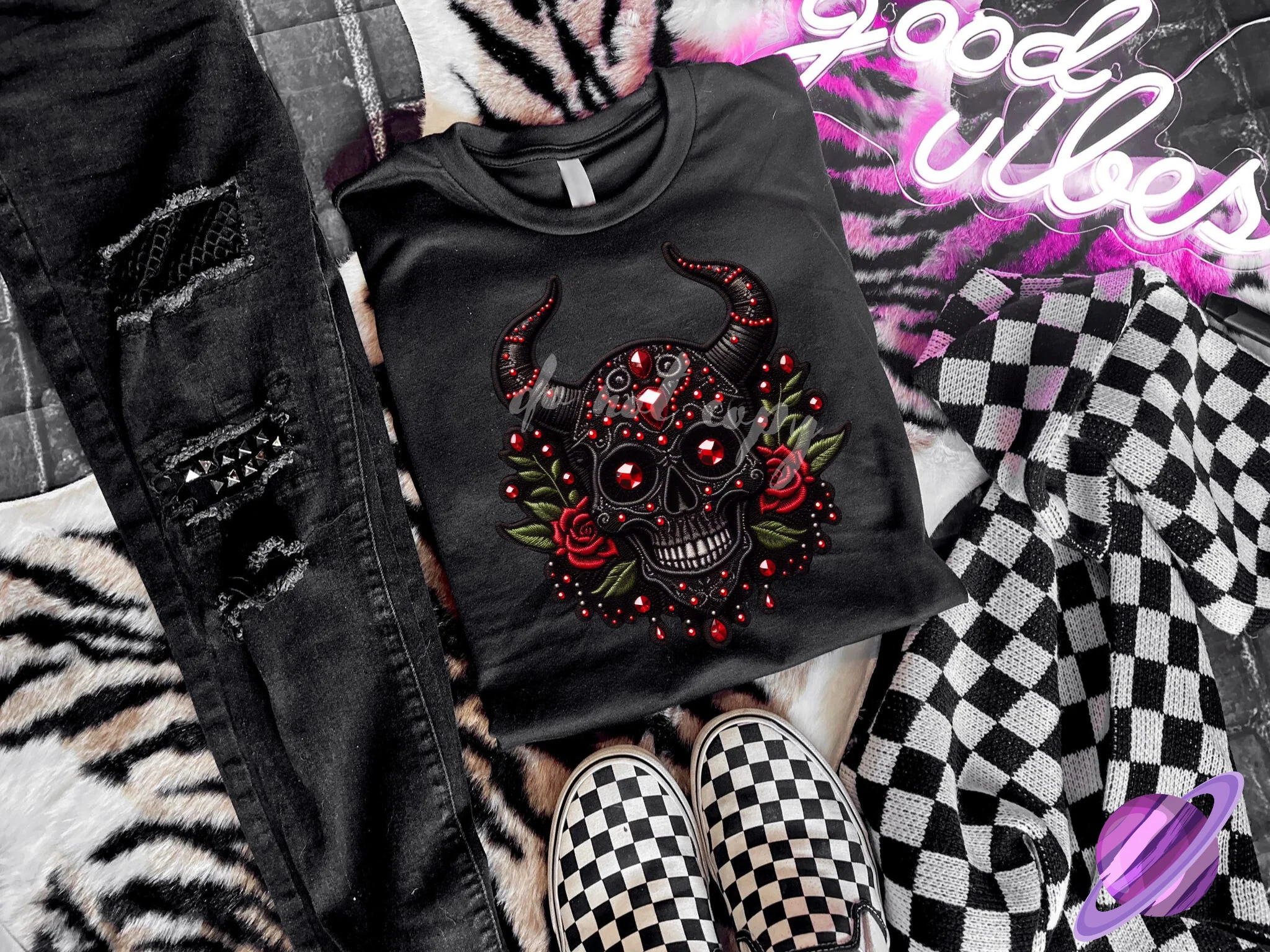 BLING SKULL 11 UNISEX TEE ADULTS/KIDS - Image 2