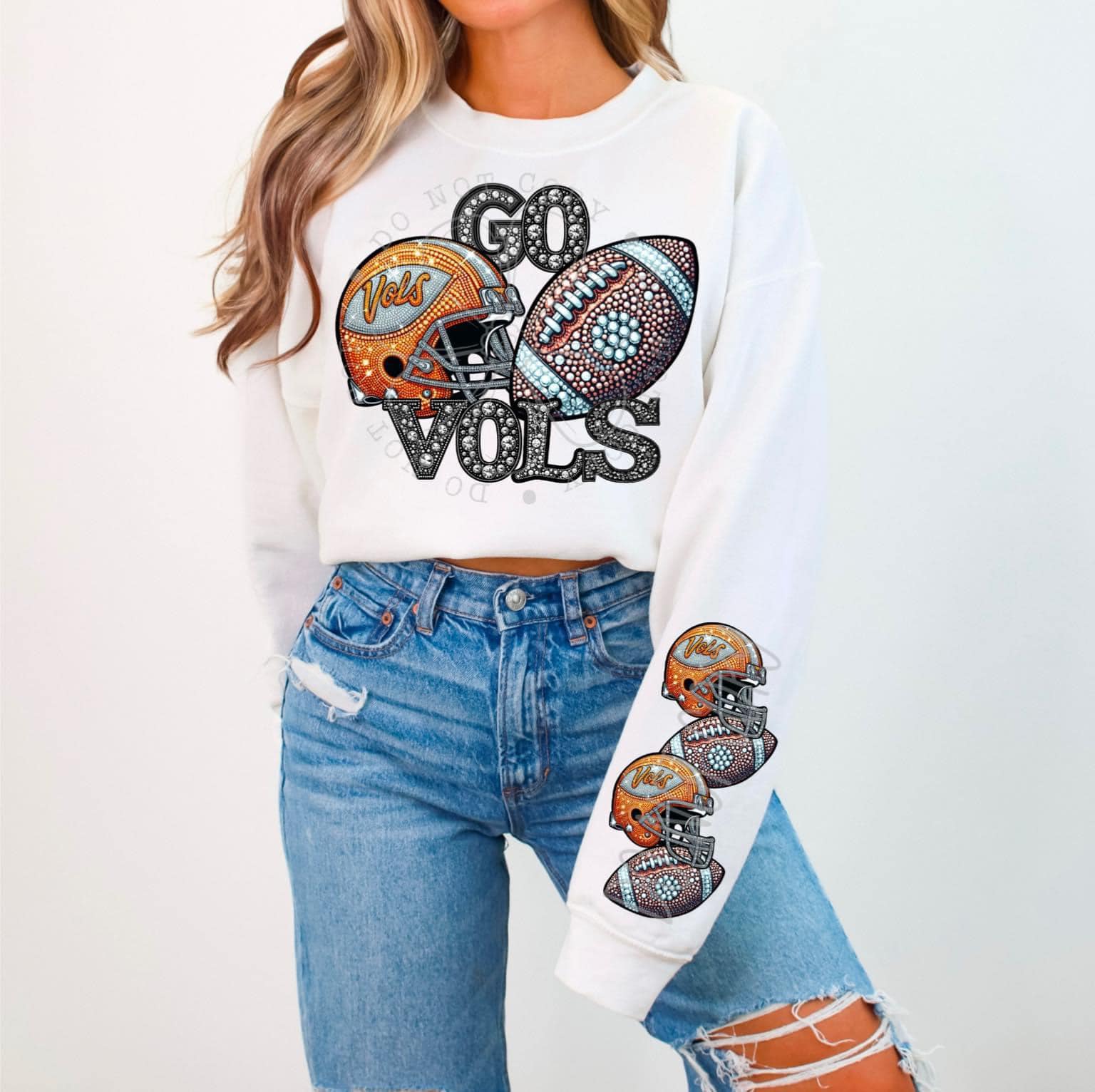 BLING VOL 2 CREWNECK SWEATSHIRT W/ SLEEVE PRINT