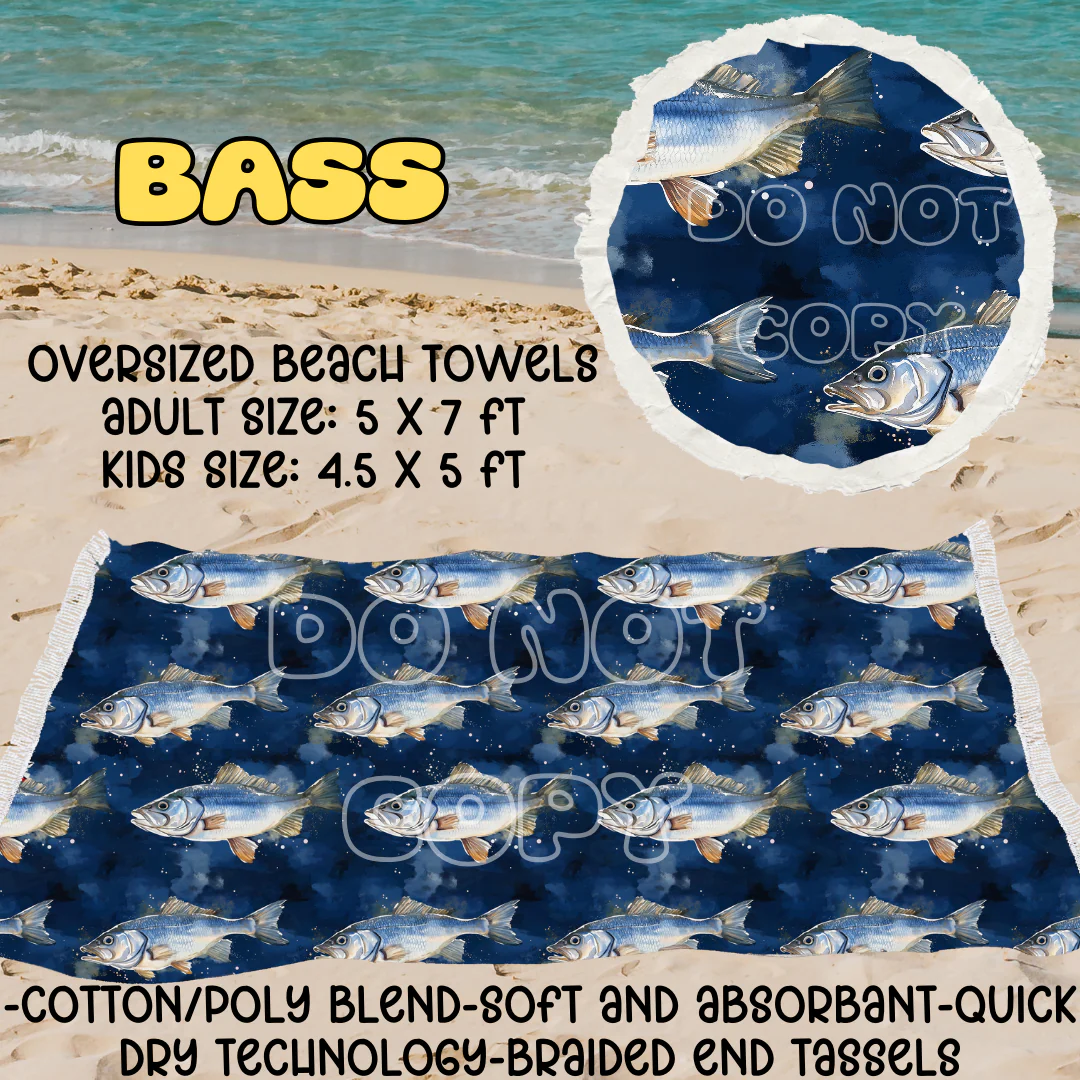 Blue Bass-OVERSIZED BEACH TOWEL 6-PREORDER CLOSING 3/20