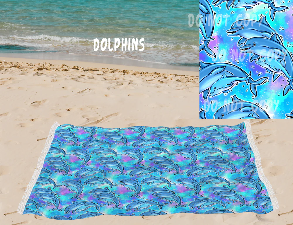 Blue Dolphins-OVERSIZED BEACH TOWEL 6-PREORDER CLOSING 3/20