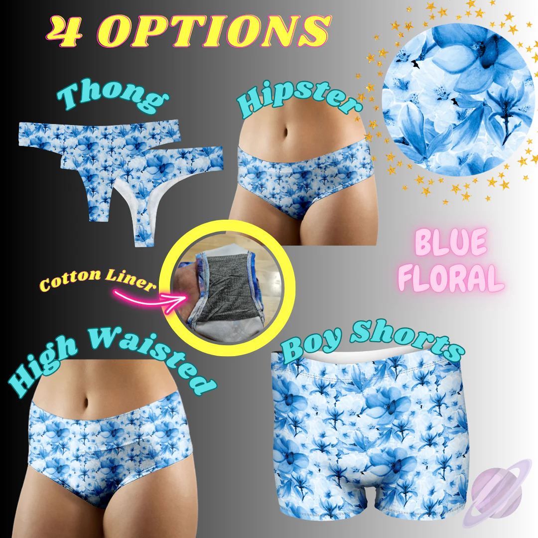 BLUE FLORAL- UNDERWEAR 3 PREORDER CLOSING 3/27