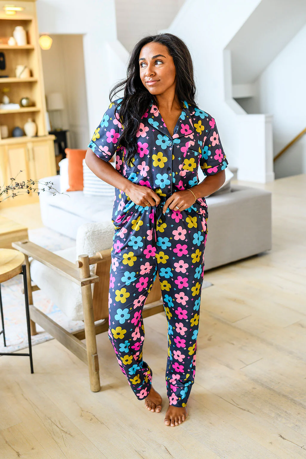 BOHO COW BUTTON UP PJ SET - Image 2