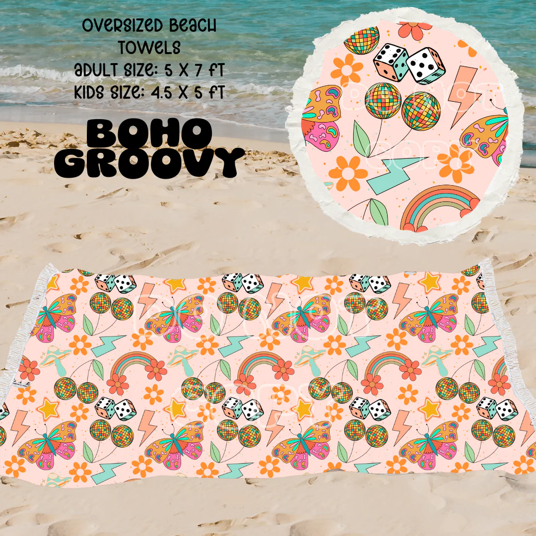Boho Groovy -OVERSIZED BEACH TOWEL 6-PREORDER CLOSING 3/20