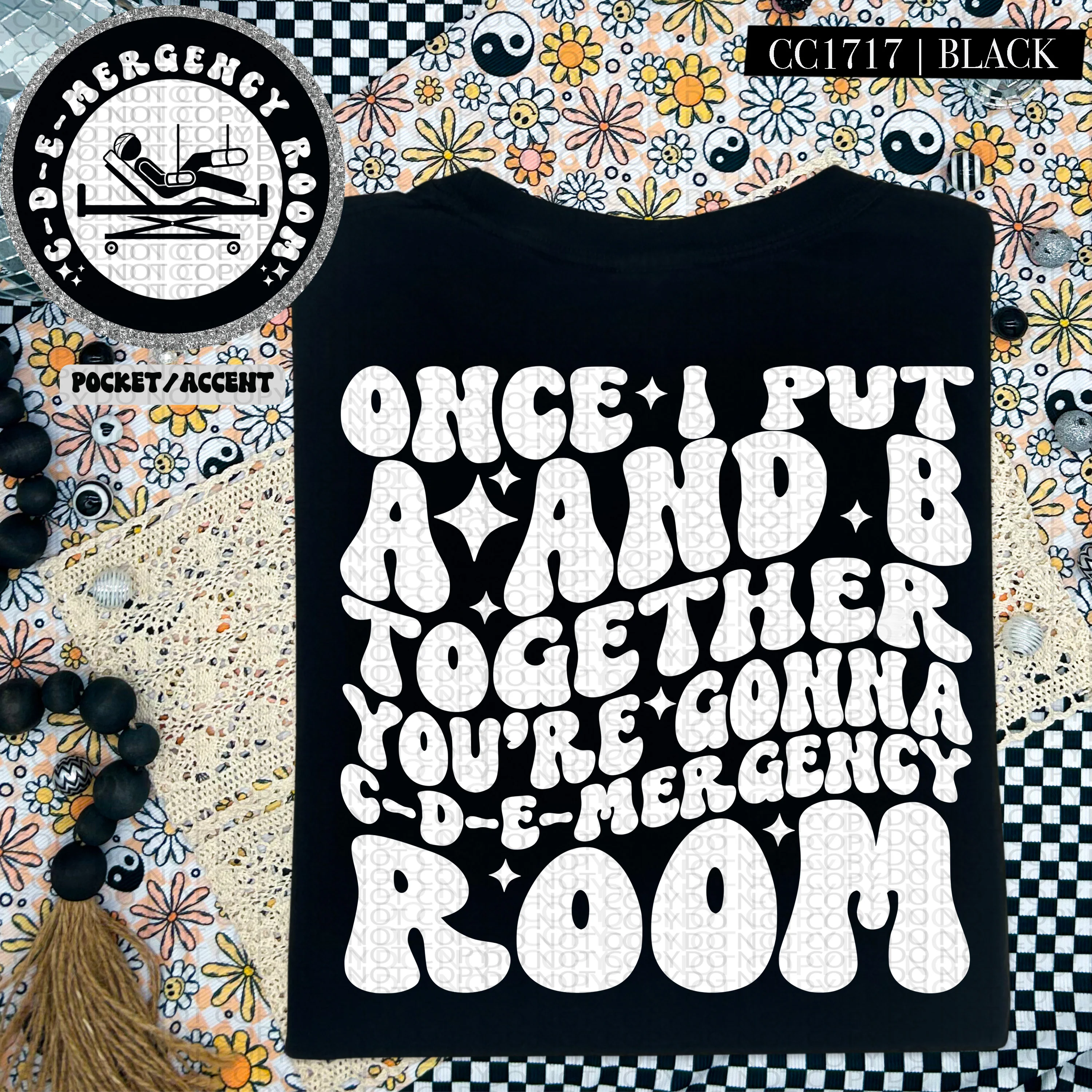 CDE EMERGENCY ROOM - POCKET PRINT DOUBLE SIDED TEE - Image 2