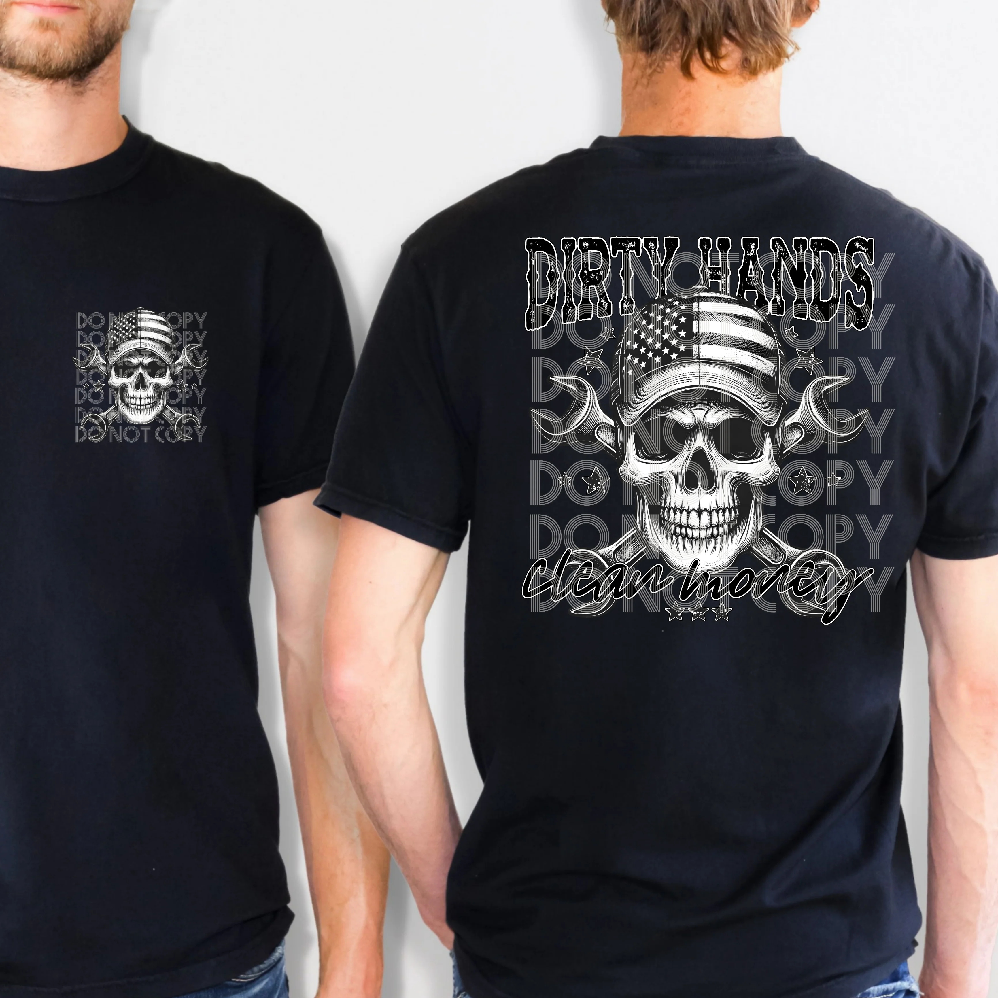 CLEAN MONEY- POCKET PRINT DOUBLE SIDED TEE