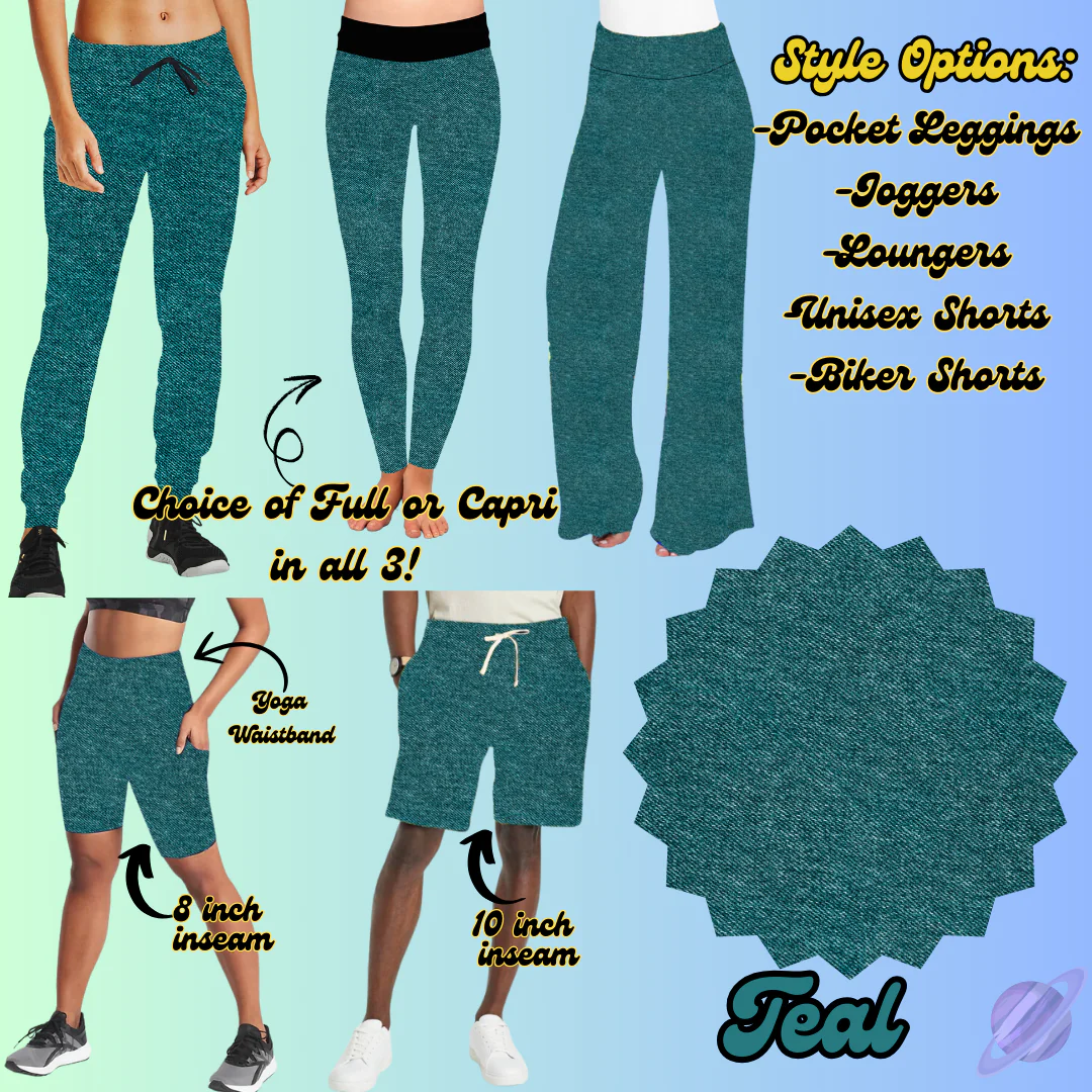 COLORFUL DENIM RERUN-TEAL-BOTTOMS 5 STYLES-PREORDER CLOSING  3/22