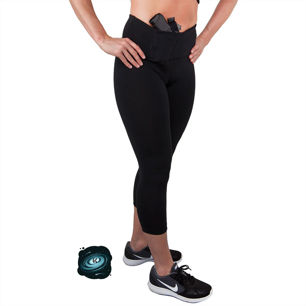CONCEAL CARRY RUN- BLACK LEGGINGS/CAPRI/JOGGERS - Image 3