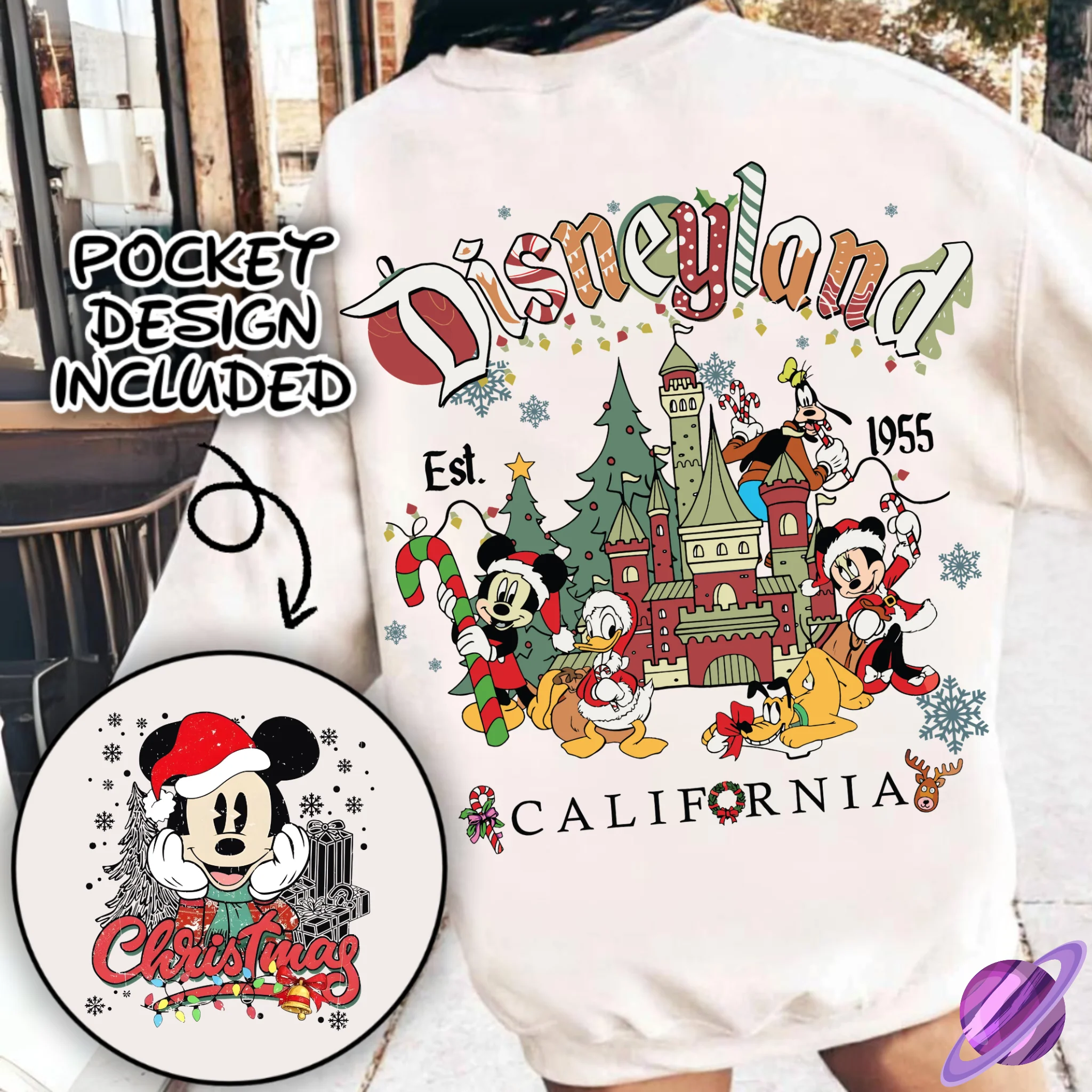 D CALI HOLIDAY 2 SWEATSHIRT W/ POCKET PRINT