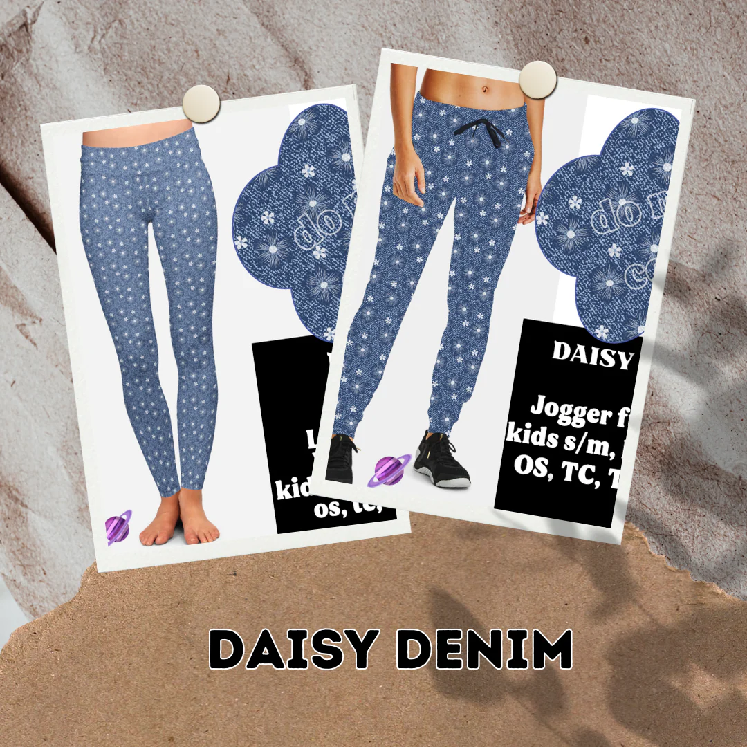 DAISY DENIM- DENIM PATTERN RUN - LEGGING/CAPRI - Image 3