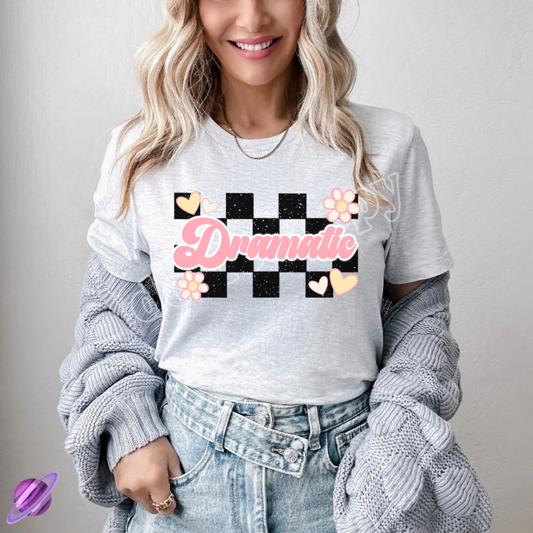 DRAMATIC CHECKERED TEE