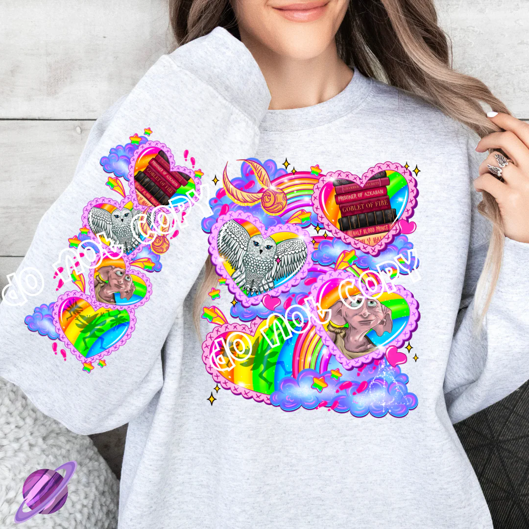 ELF'N OWL- MAGIC RUN - FRONT & SLEEVE DESIGN SWEATSHIRT
