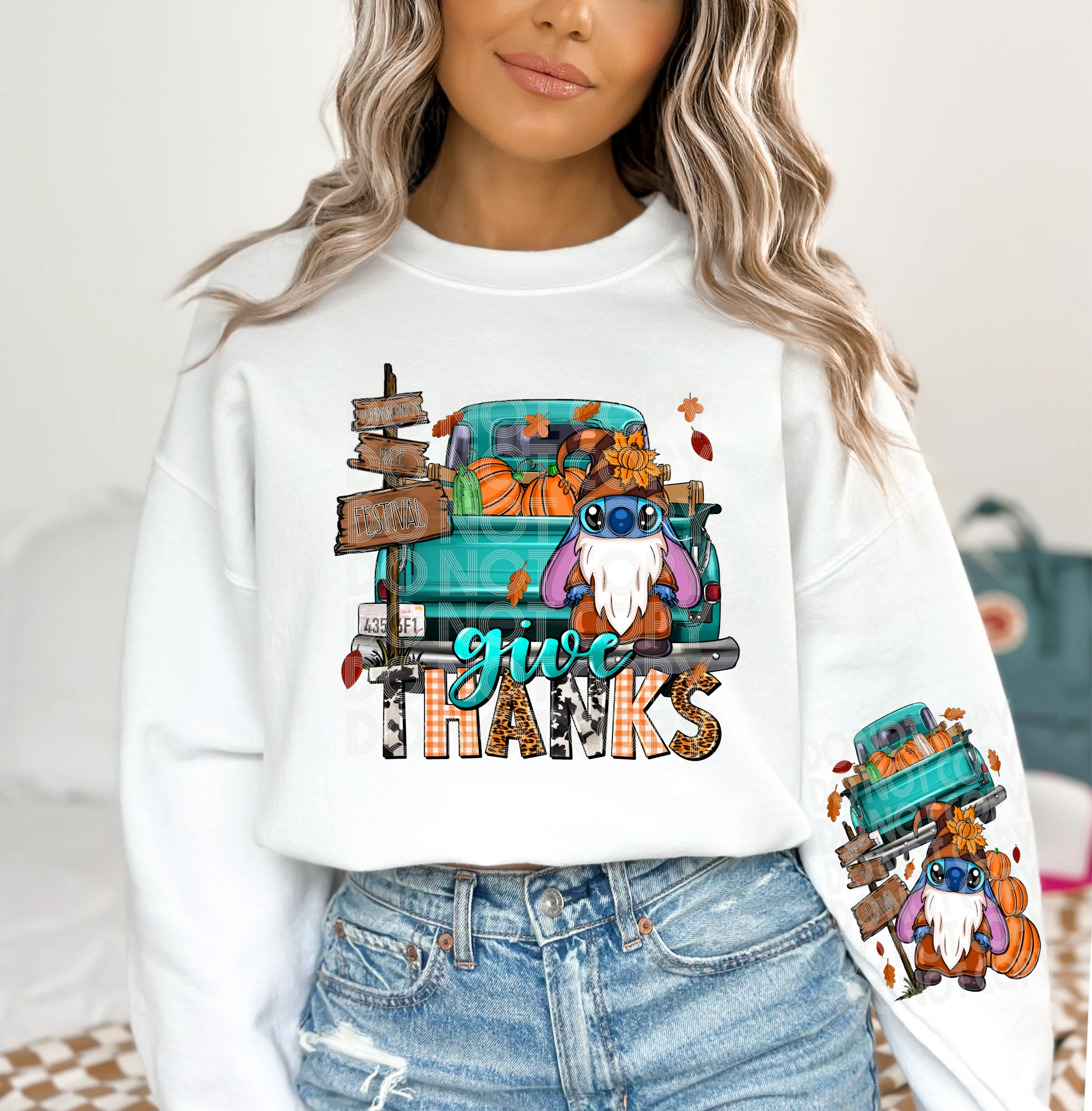 FALL TRUCK - ALIEN COSPLAY RUN - CREWNECK SWEATSHIRT W/ SLEEVE PRINT