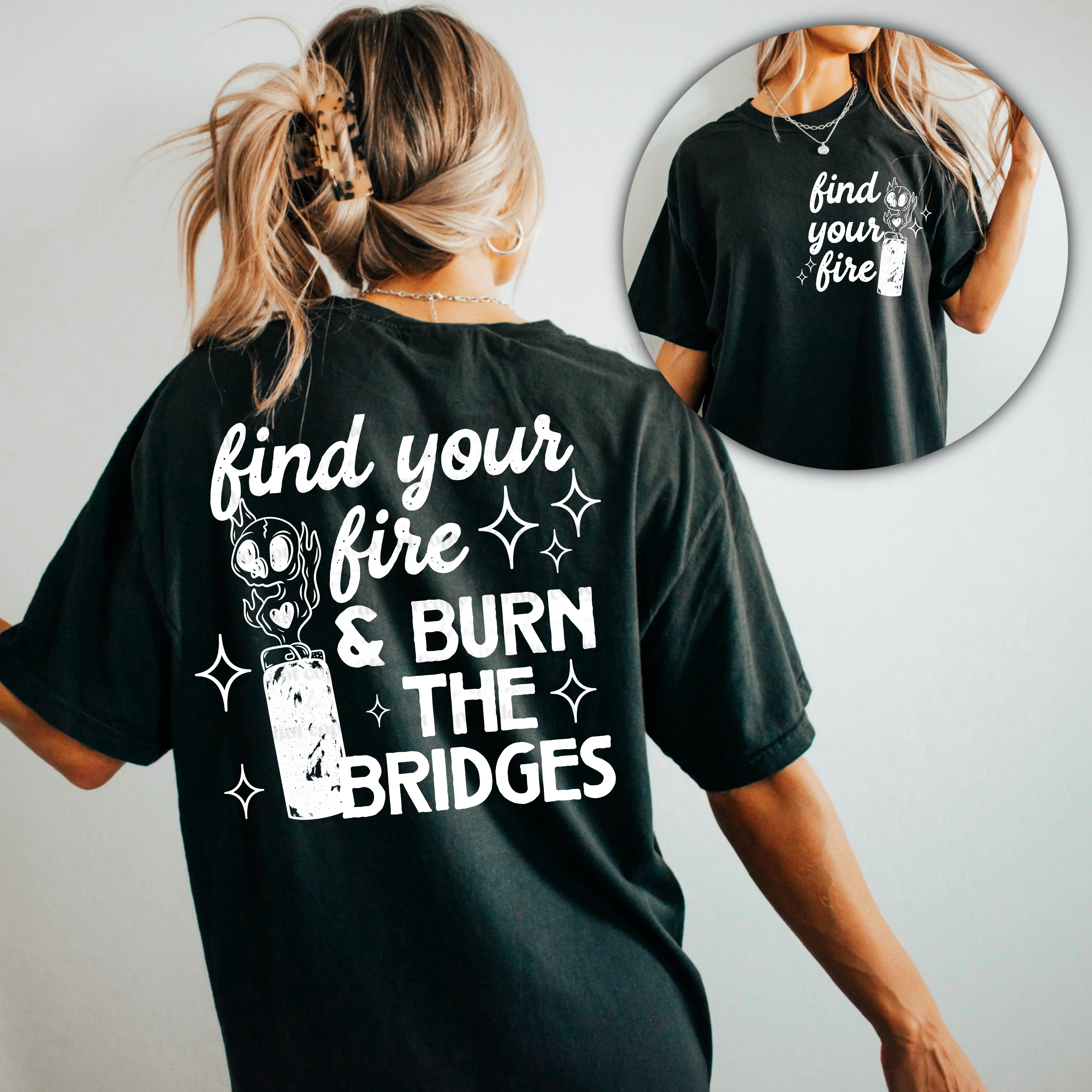 FIND YOUR FIRE - POCKET PRINT DOUBLE SIDED TEE - Image 2