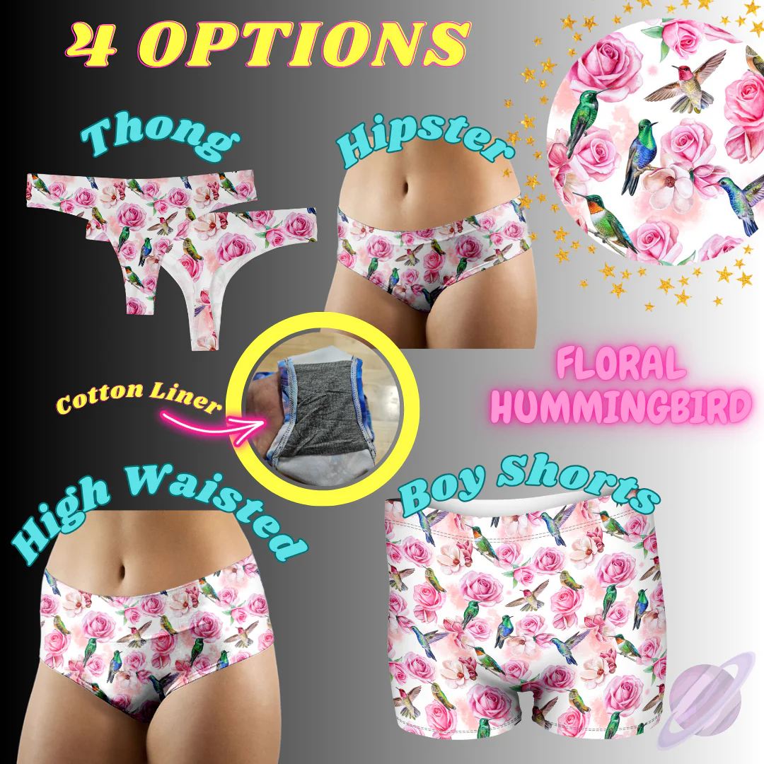 FLORAL HUMMINGBIRD- UNDERWEAR 3 PREORDER CLOSING 3/27