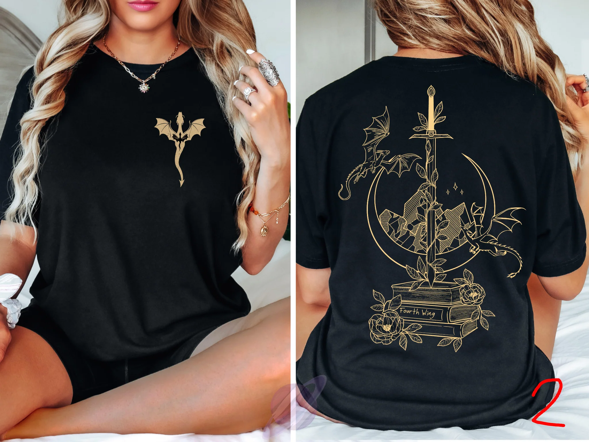 FOURTH W DRAGON COLLECTION PART 1 - POCKET PRINT DOUBLE SIDED TEE (MULTIPLE OPTIONS) - Image 2