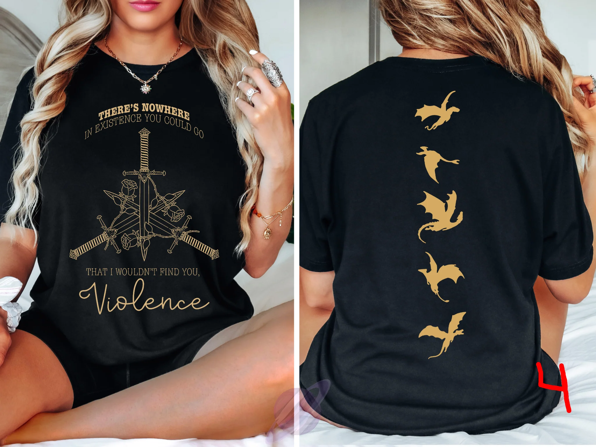 FOURTH W DRAGON COLLECTION PART 1 - POCKET PRINT DOUBLE SIDED TEE (MULTIPLE OPTIONS) - Image 4