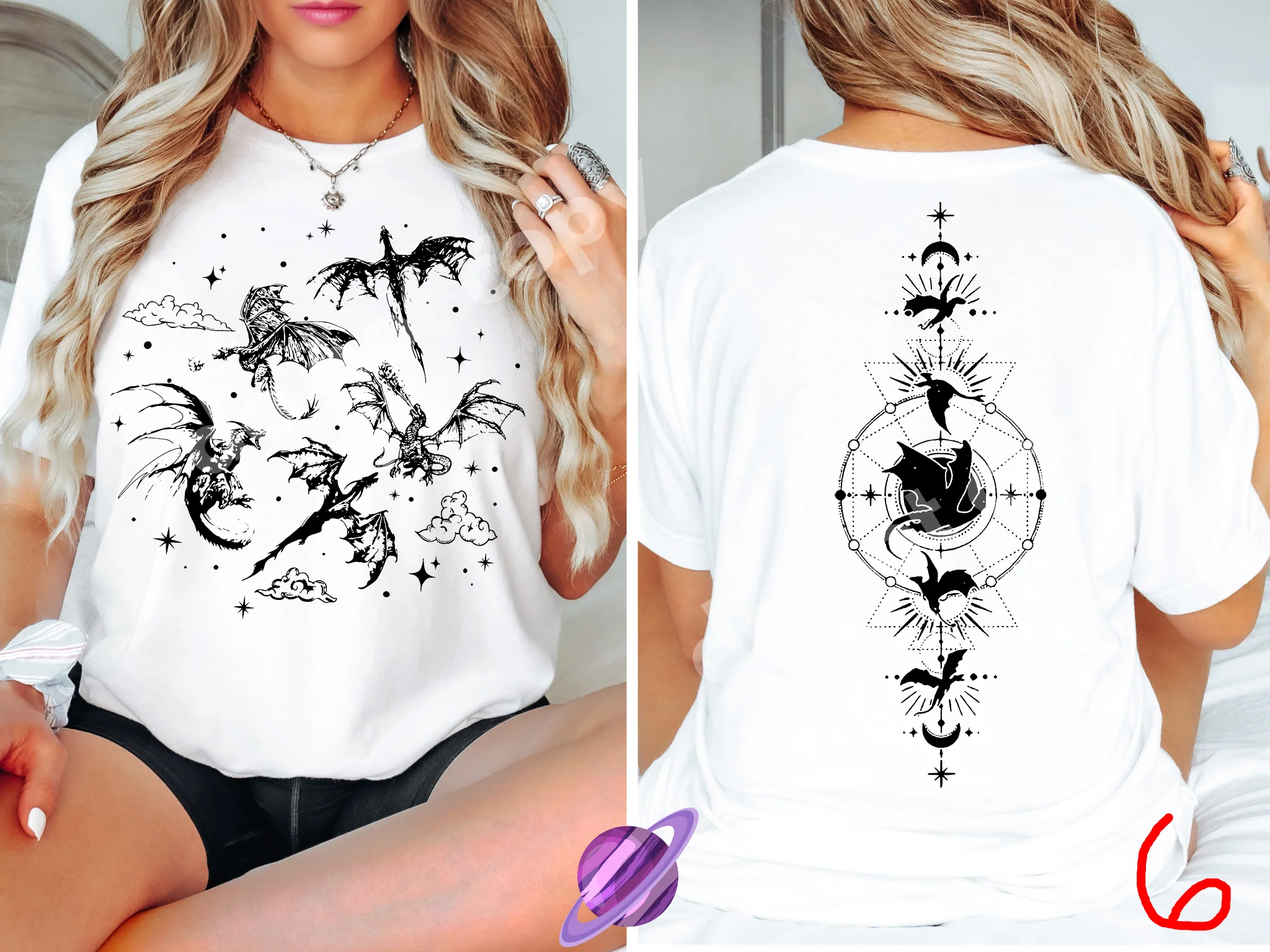 FOURTH W DRAGON COLLECTION PART 1 - POCKET PRINT DOUBLE SIDED TEE (MULTIPLE OPTIONS) - Image 6