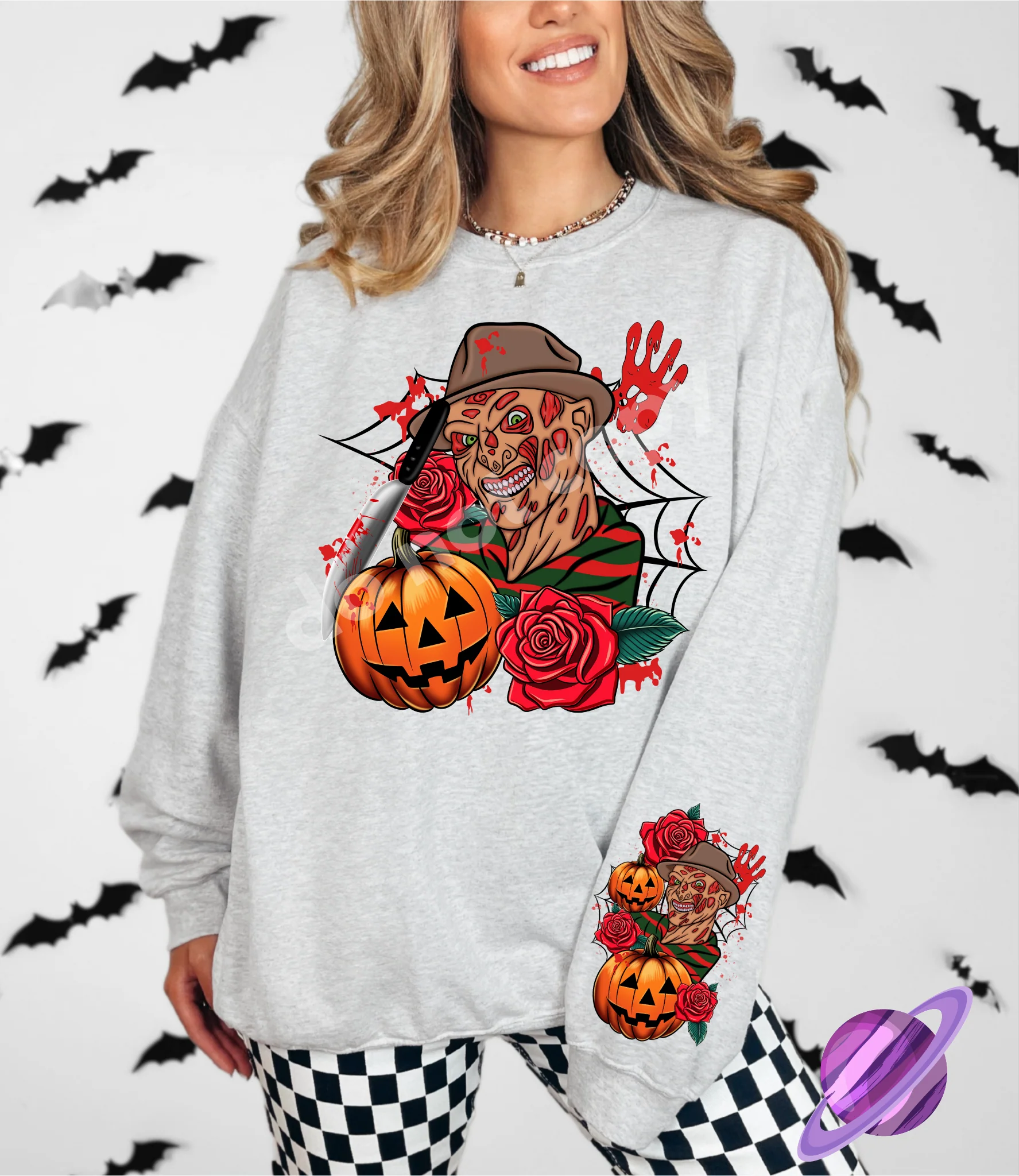 FRED - CREWNECK SWEATSHIRT W/ SLEEVE PRINT