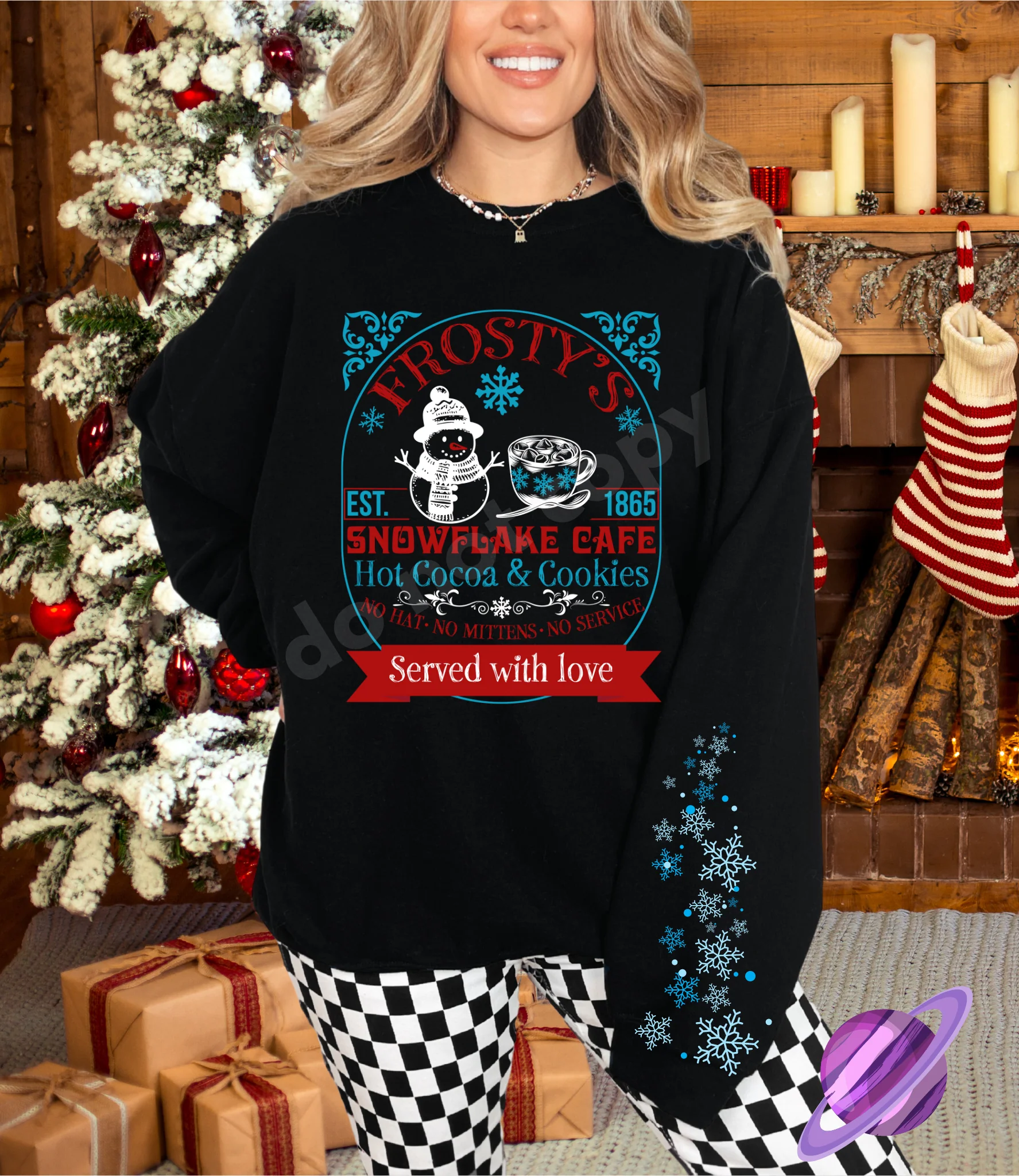 FROSTY CAFE- CREWNECK SWEATSHIRT  W/ SLEEVE PRINT - Image 2