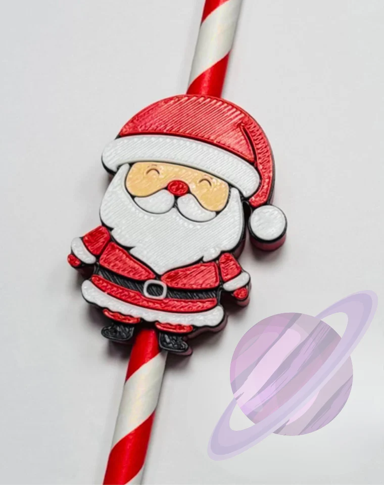 SNOWMAN BOW- 3D PRINTED STRAW CHARM - Image 2