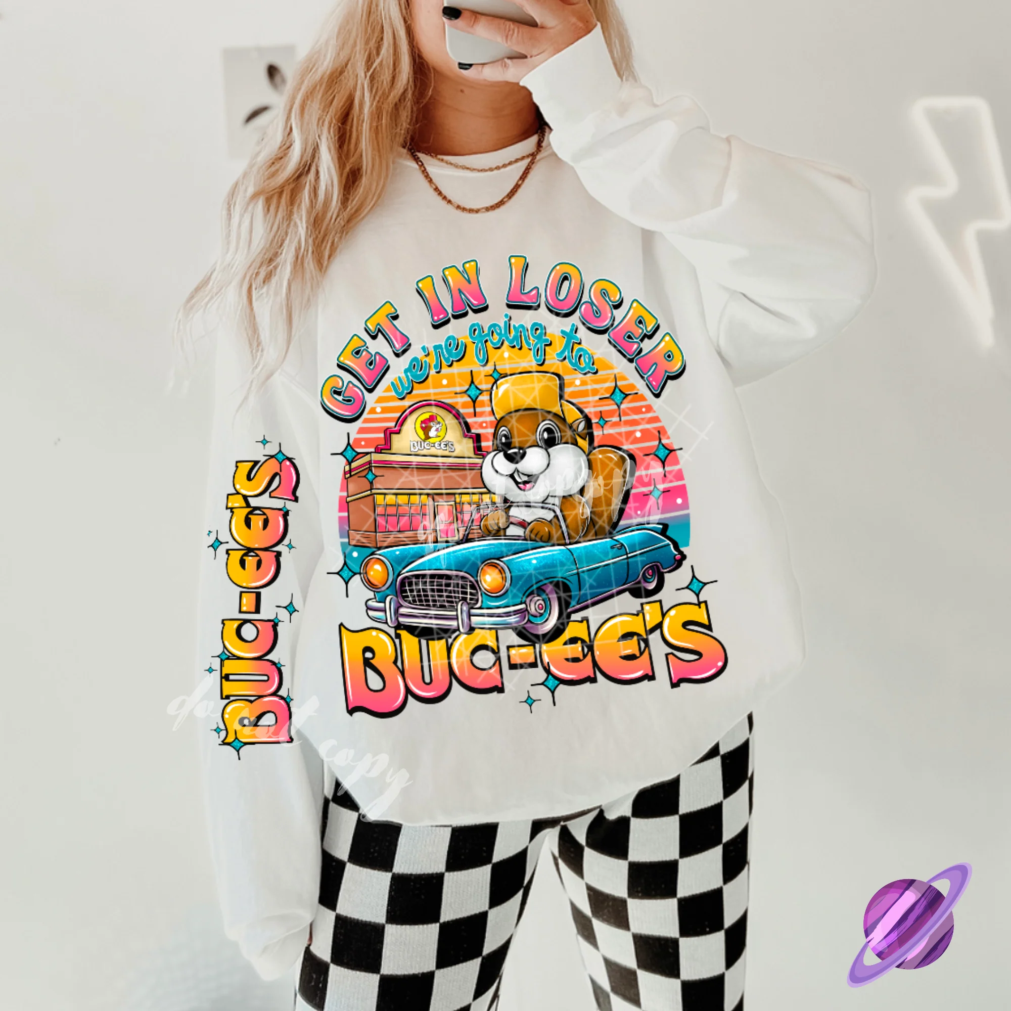 GOING TO BUC- FRONT & SLEEVE DESIGN CREWNECK SWEATSHIRT