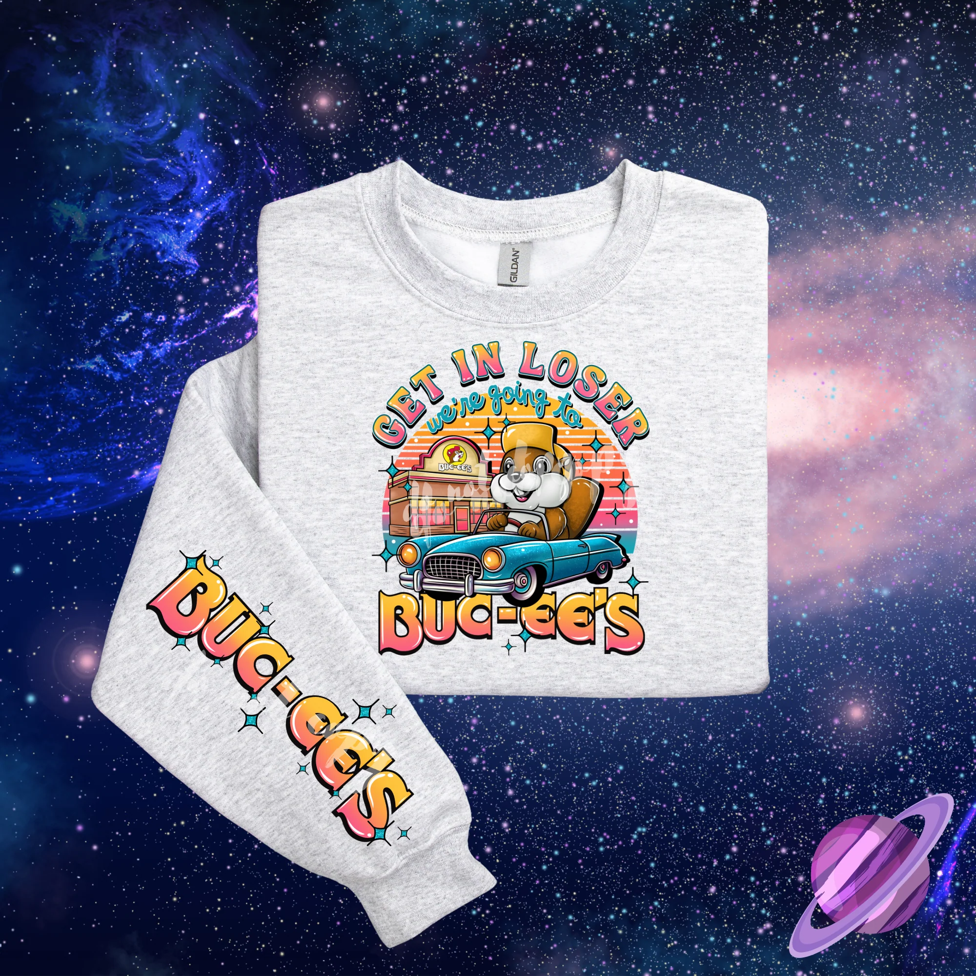 GOING TO BUC- FRONT & SLEEVE DESIGN CREWNECK SWEATSHIRT - Image 2