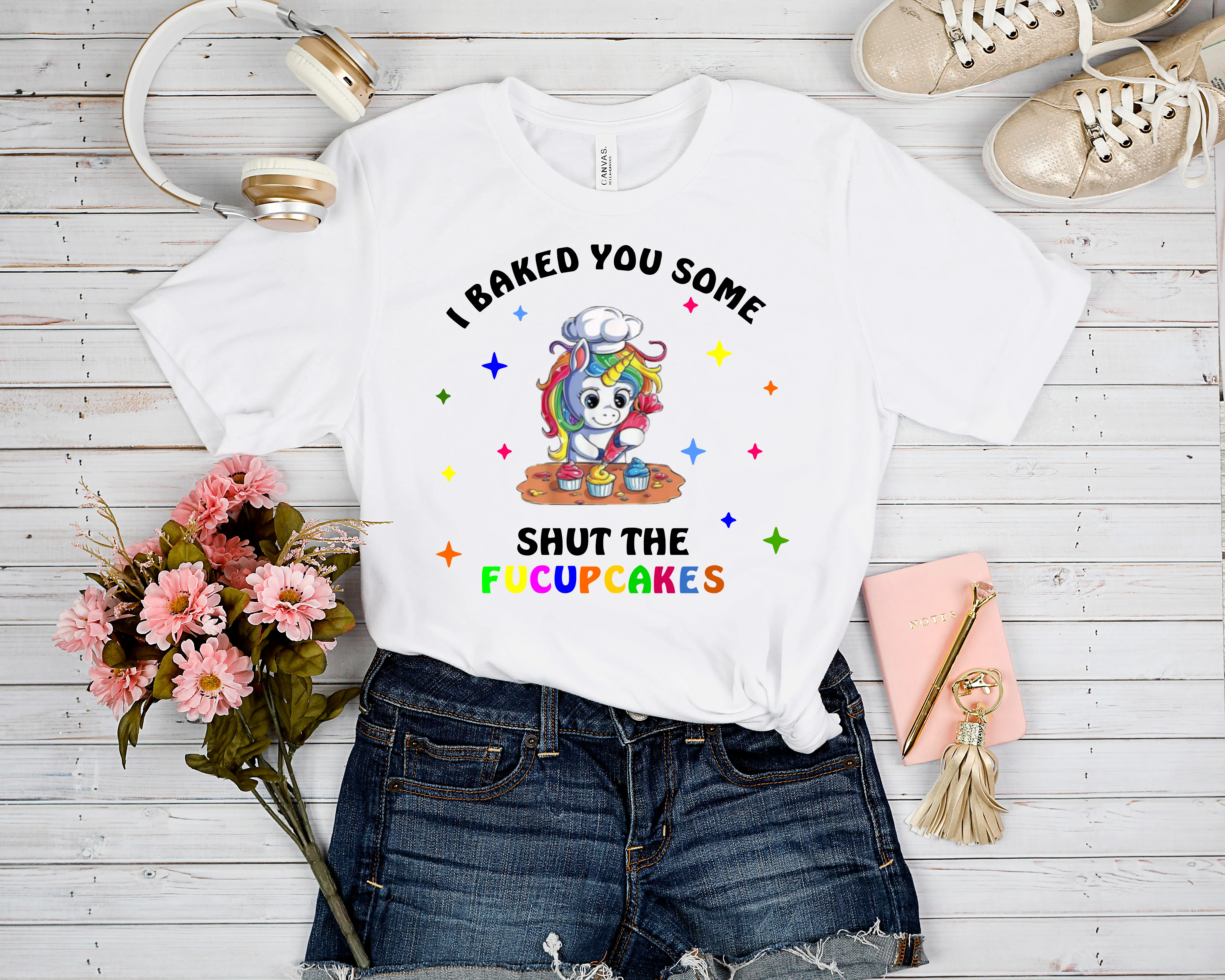 SHUT UP CUPCAKES GRAPHIC TEE