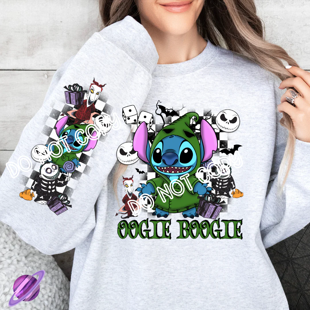 GREEN NIGHTMARE - ALIEN COSPLAY RUN - CREWNECK SWEATSHIRT W/ SLEEVE PRINT