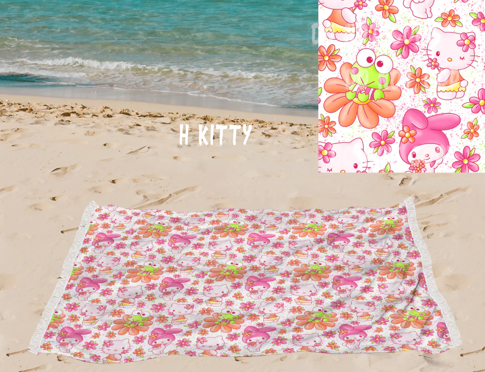 H Kitty-OVERSIZED BEACH TOWEL 6-PREORDER CLOSING 3/20