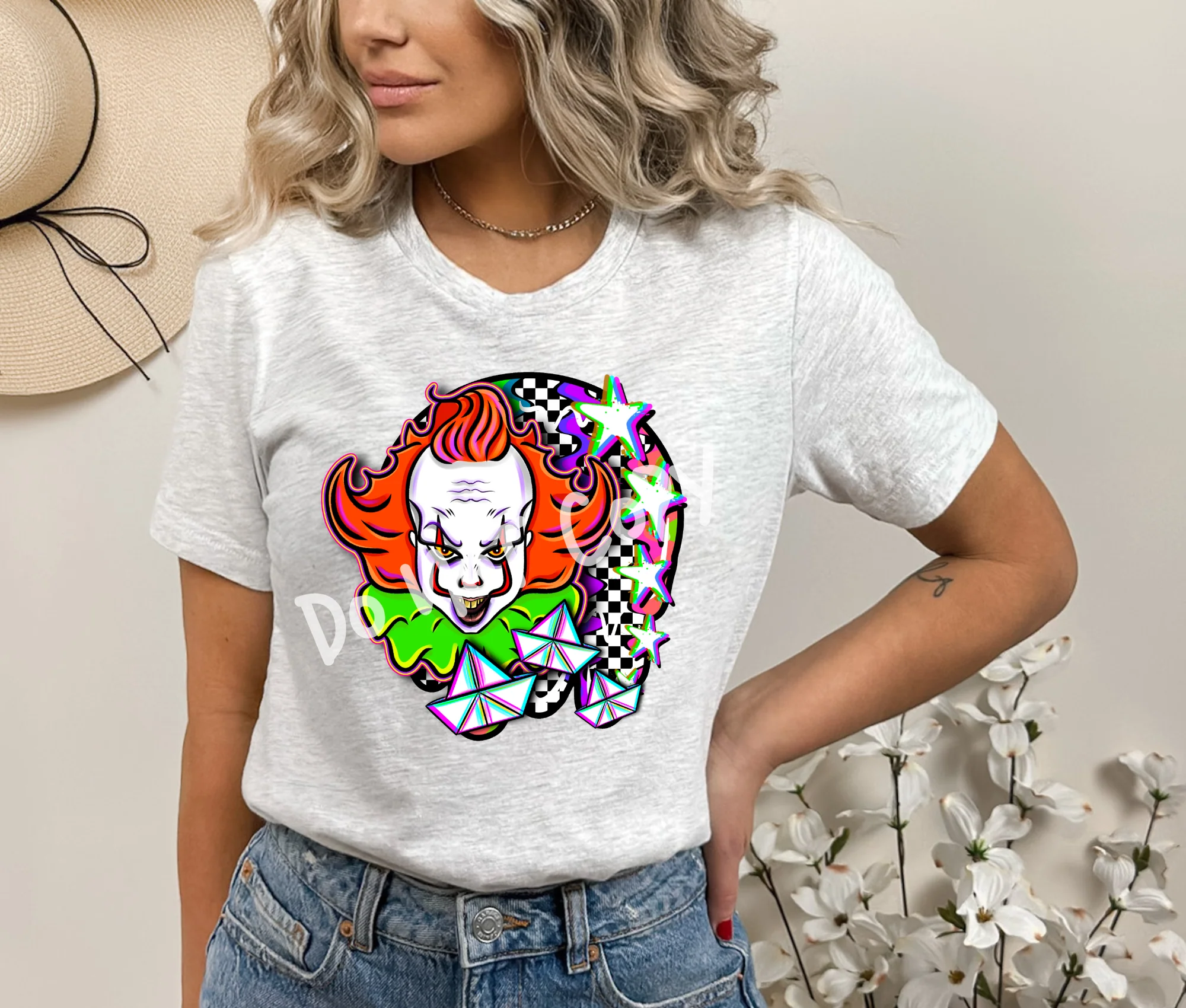 HALLOWEEEN PART 1 -NEON CLOWN-UNISEX TEE ADULTS/KIDS
