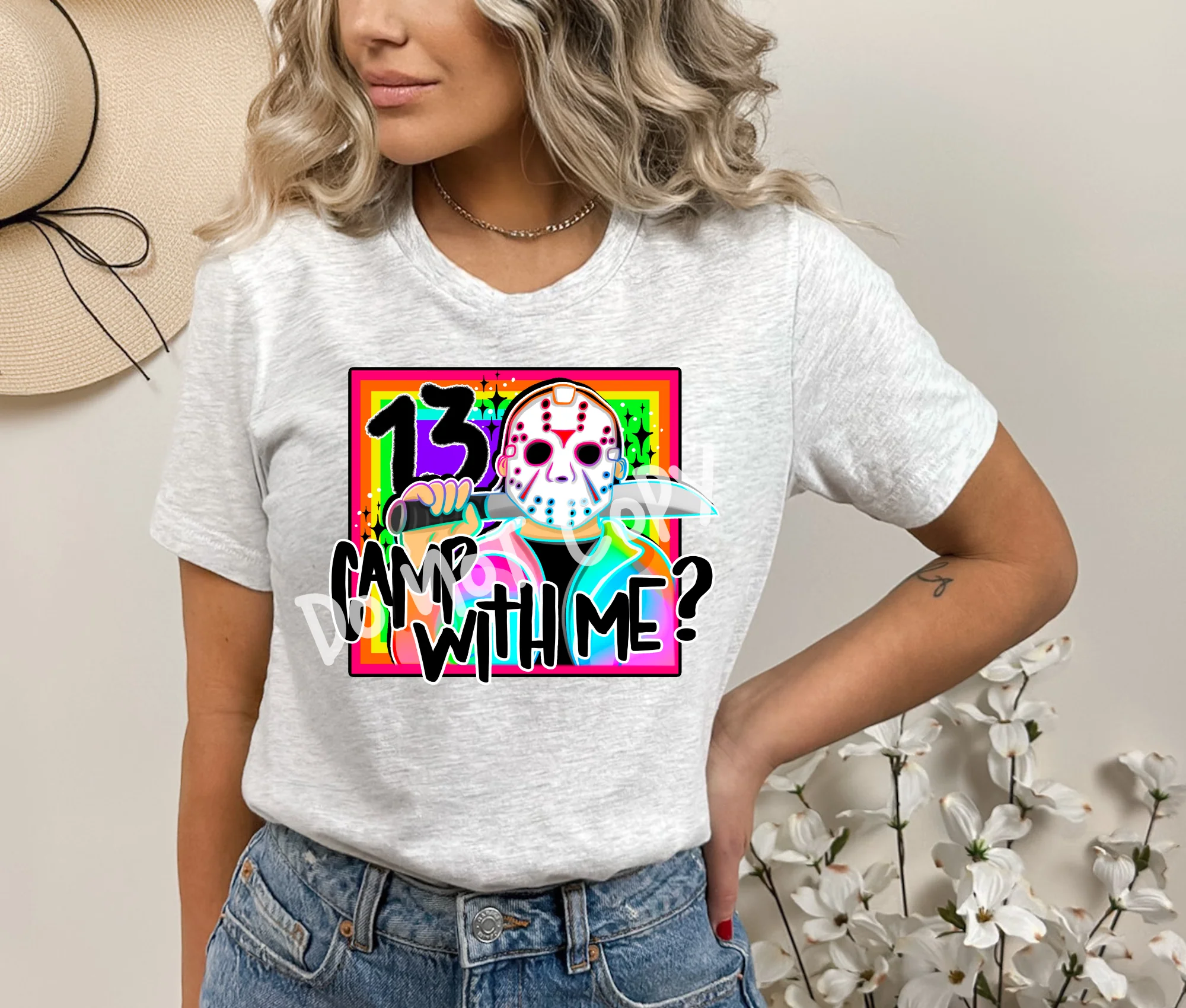 HALLOWEEEN PART 1 -NEON MASK-UNISEX TEE ADULTS/KIDS