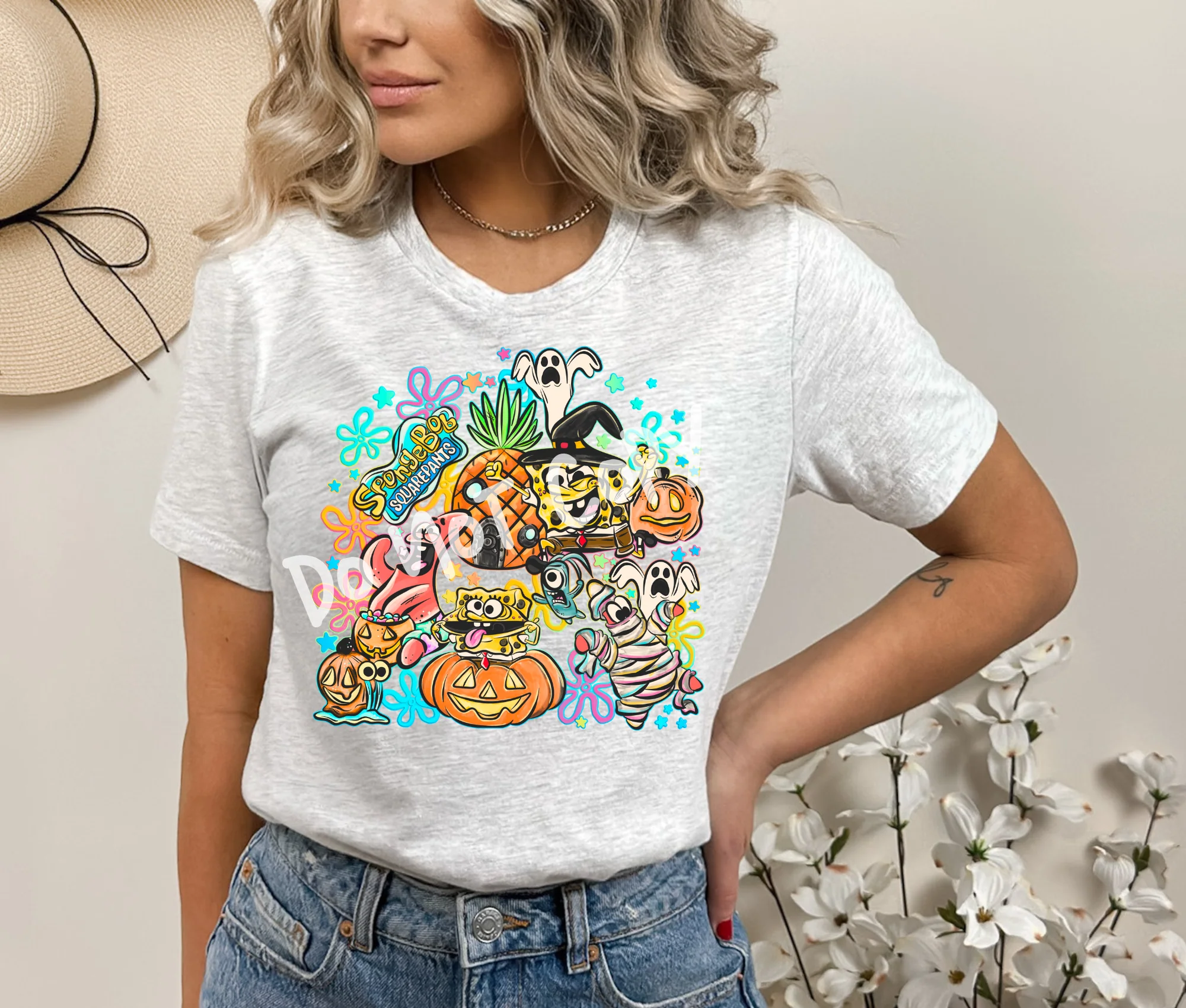 HALLOWEEEN PART 1 -SPONGE-UNISEX TEE ADULTS/KIDS