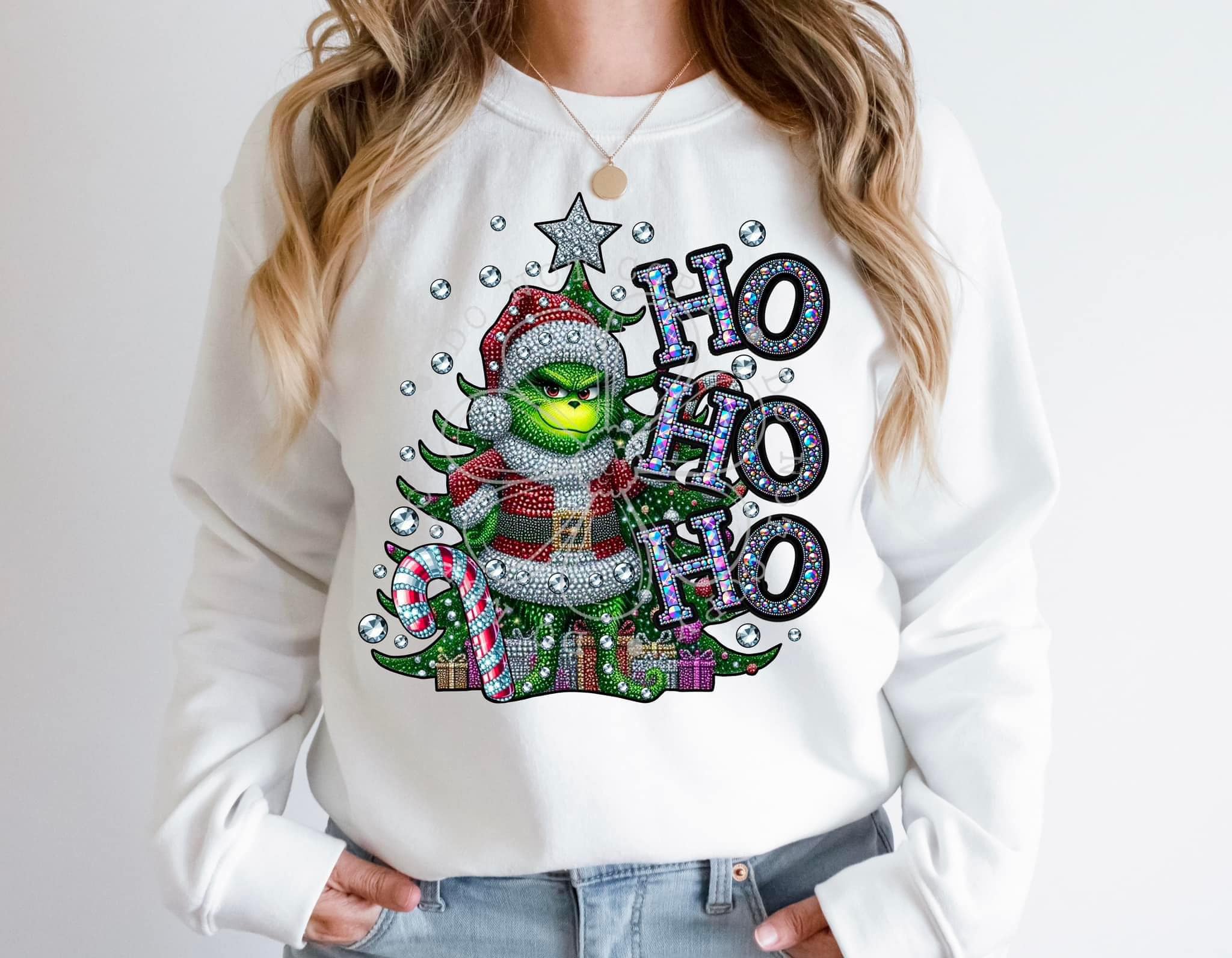 HO HO MEAN ONE BLING - CREW NECK SWEATSHIRT - Image 2