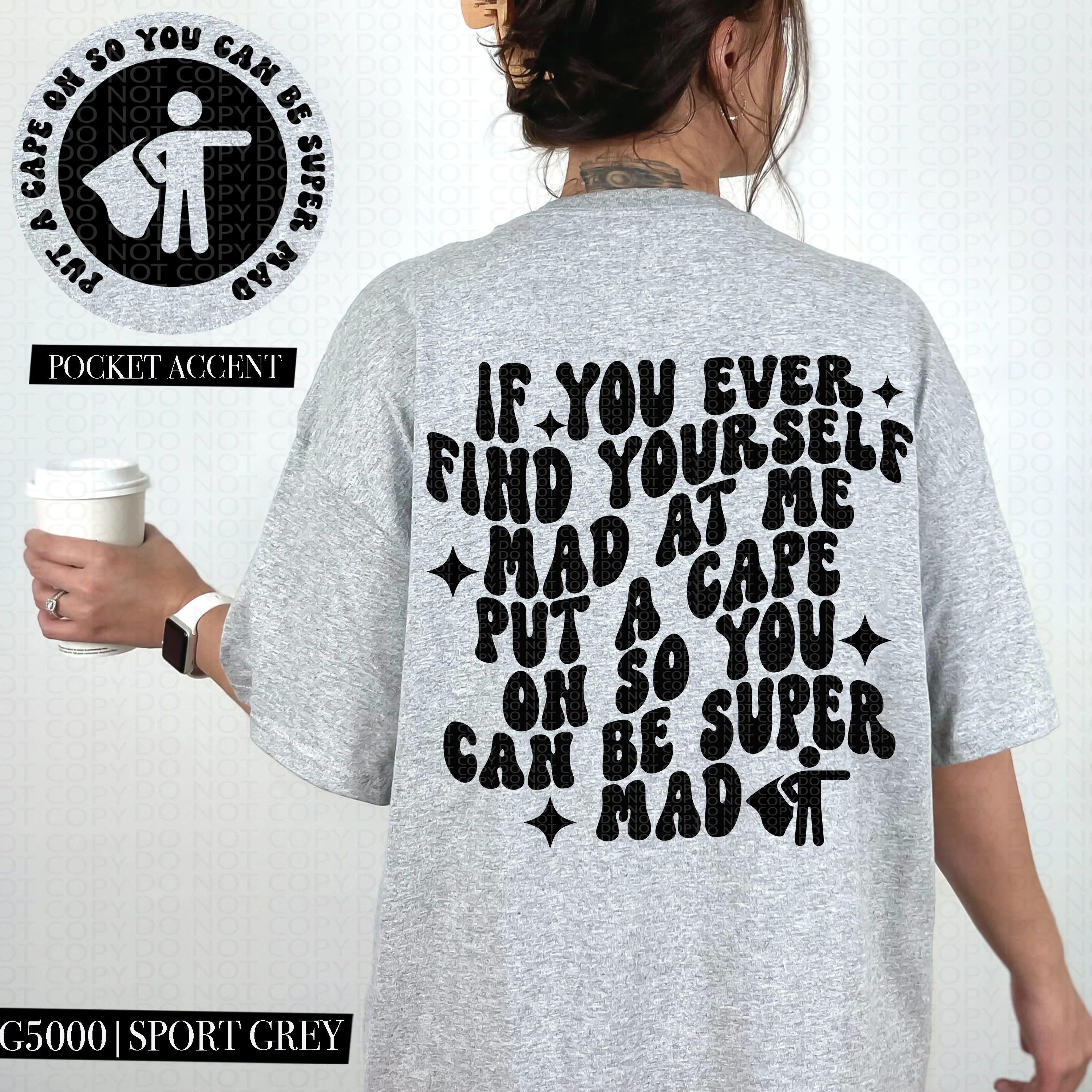 IF YOU EVER FIND YOURSELF MAD - POCKET PRINT DOUBLE SIDED TEE - Image 2