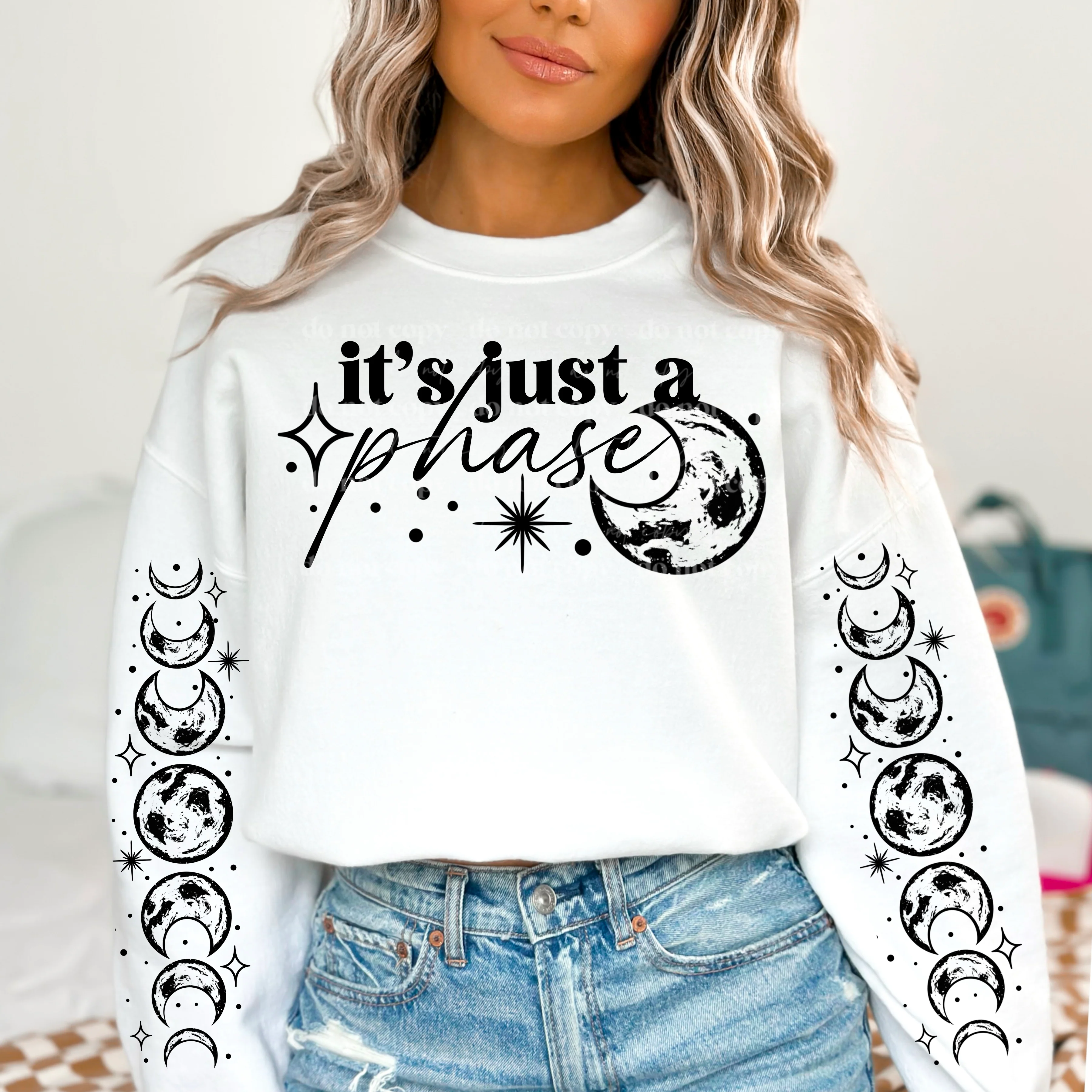 IT'S JUST A PHASE SWEATSHIRT W/ SLEEVE PRINT - Image 2