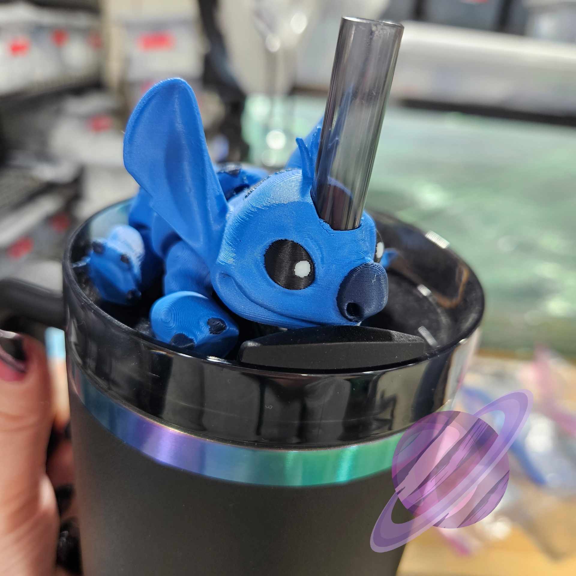 BLUE ALIEN-3D PRINTED STRAW BUDDY - Image 2
