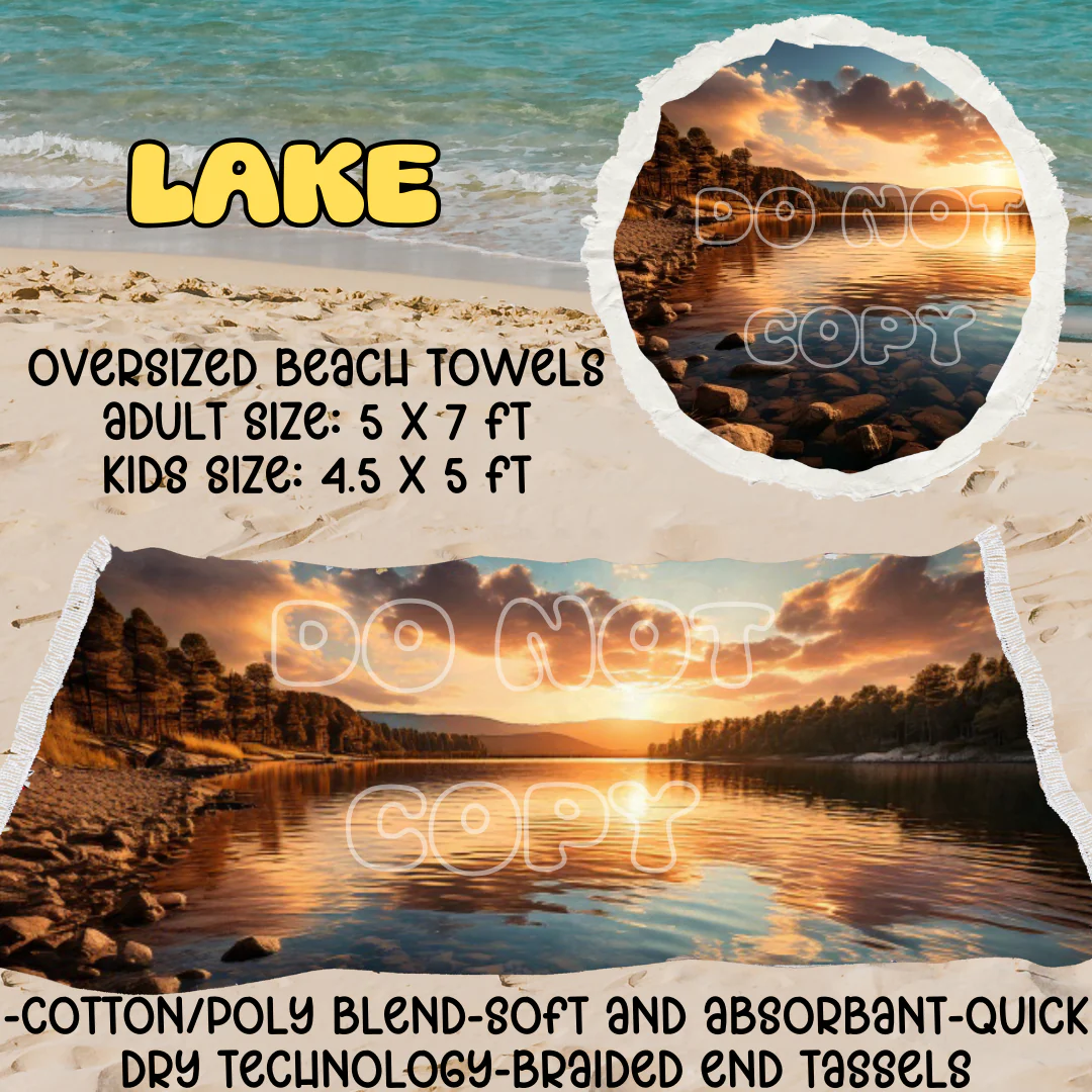 Lake-OVERSIZED BEACH TOWEL 6-PREORDER CLOSING 3/20