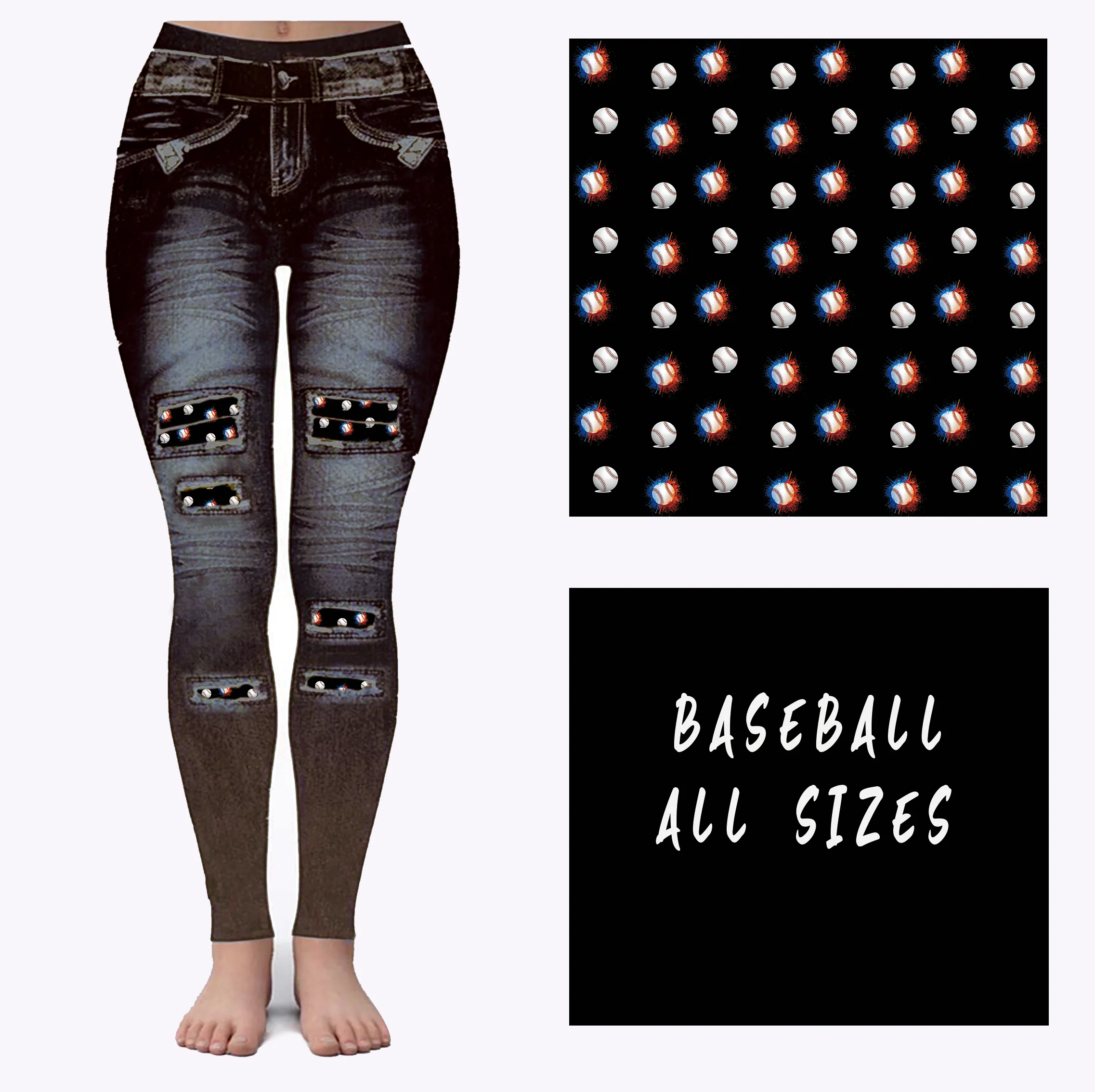 LEGGING JEAN RUN-BASEBALL (ACTIVE BACK POCKETS) - Image 3