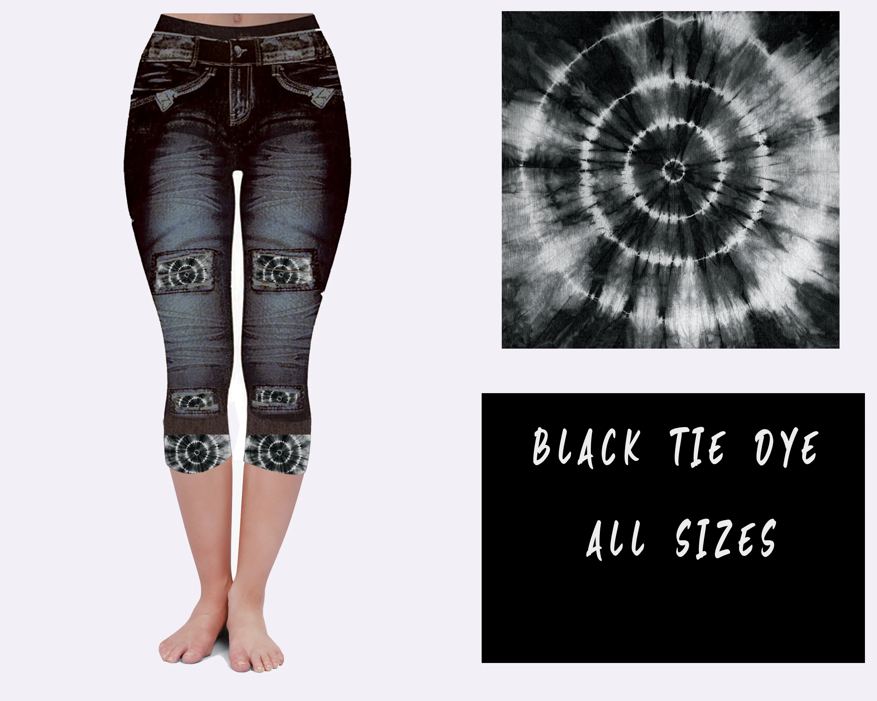 LEGGING JEAN RUN-BLACK TIE DYE (ACTIVE BACK POCKETS) - Image 5