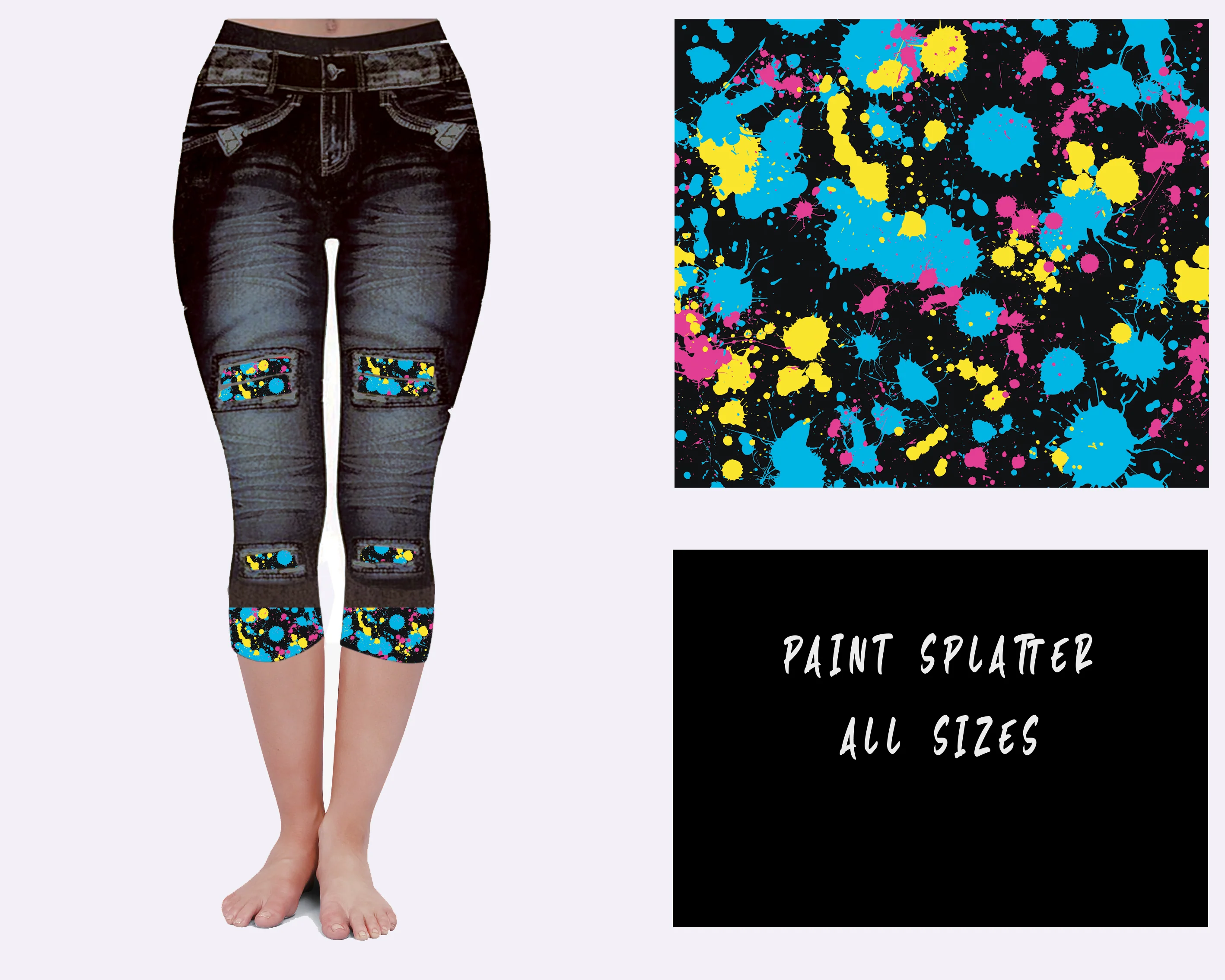 LEGGING JEAN RUN-PAINT SPLATTER (ACTIVE BACK POCKETS) - Image 3