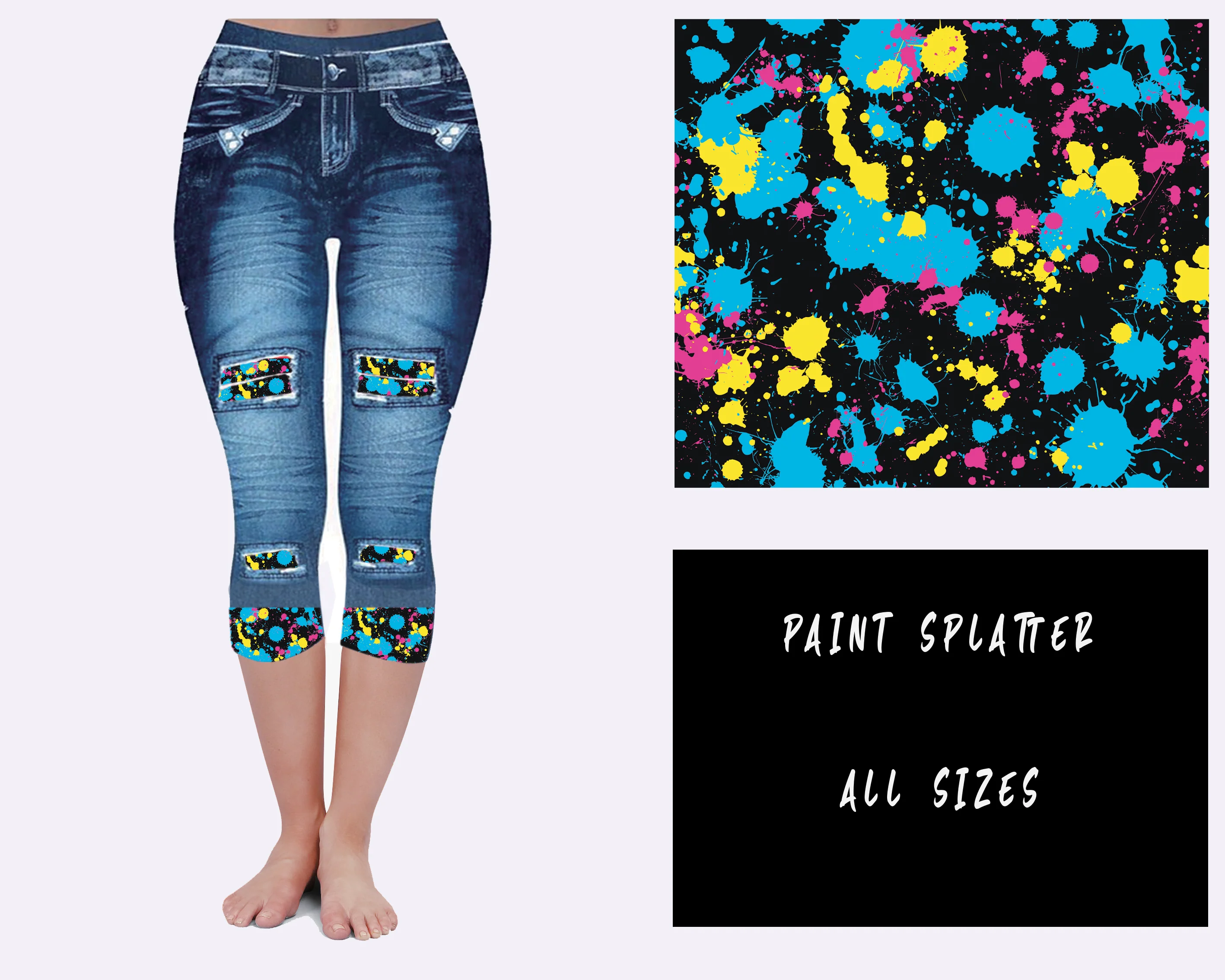 LEGGING JEAN RUN-PAINT SPLATTER (ACTIVE BACK POCKETS) - Image 5